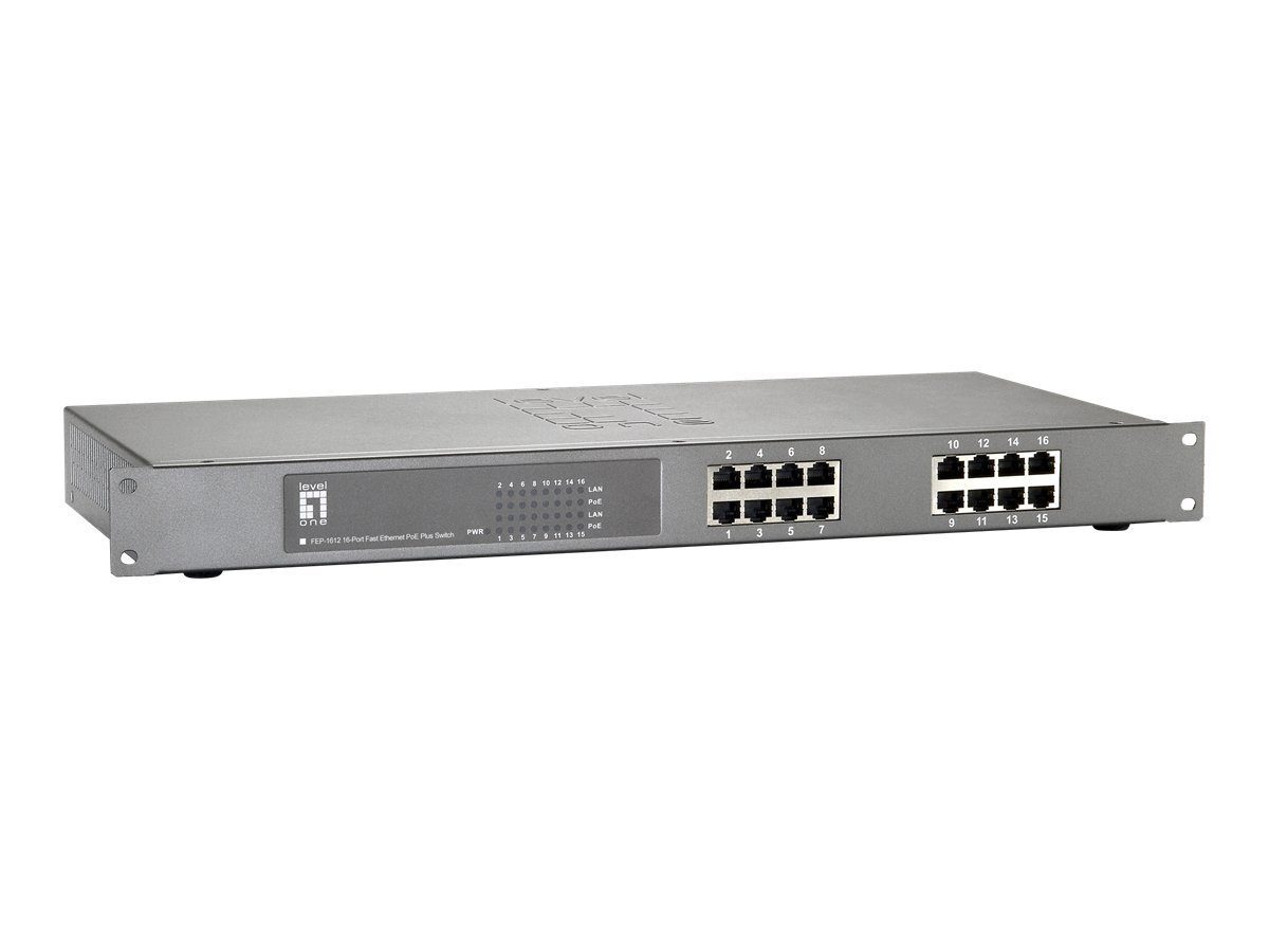 ONE PoE LevelOne Netzwerk-Switch 16-Port Fast Plus Levelone LEVEL Ethernet
