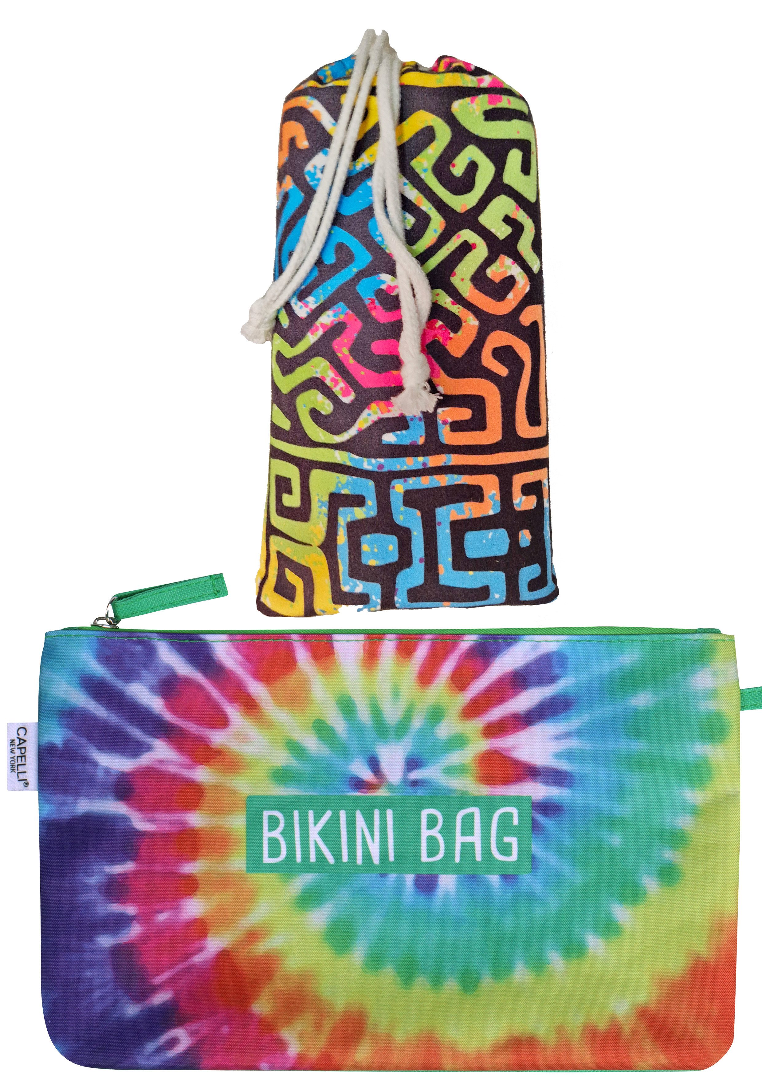 Capelli New York Strandtuch, Microfaser (2-St), schnelltrocknend, platzsparend faltbar