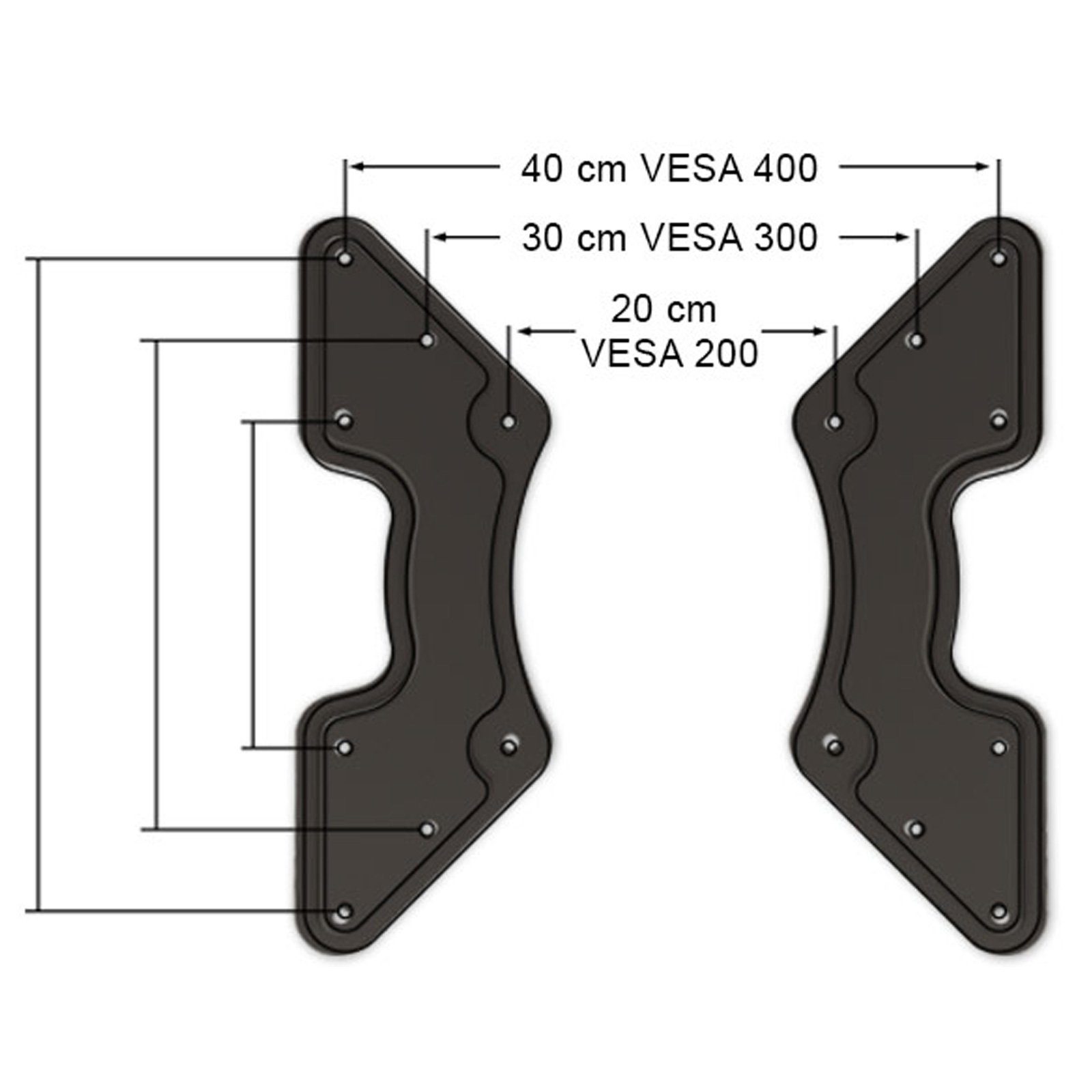 AD4K VESA-Erweiterung) Instruments (2-tlg., einsetzbare Drall universal flexibel TV-Wandhalterung,