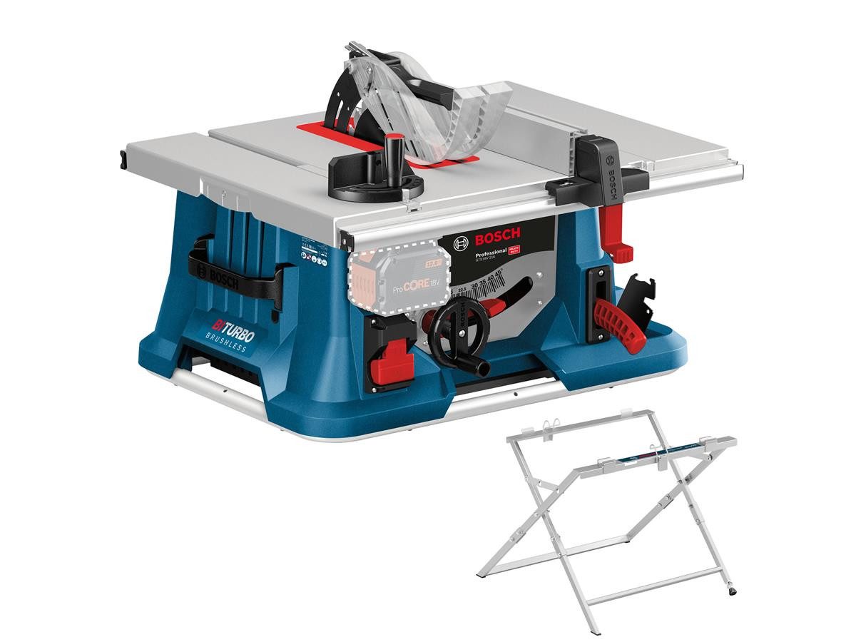 Bosch Professional Akku-Tischkreissäge GTS 18 V-216, Set, 8-St., inkl. Untergestell GTA 560, ohne Akku und Ladegerät