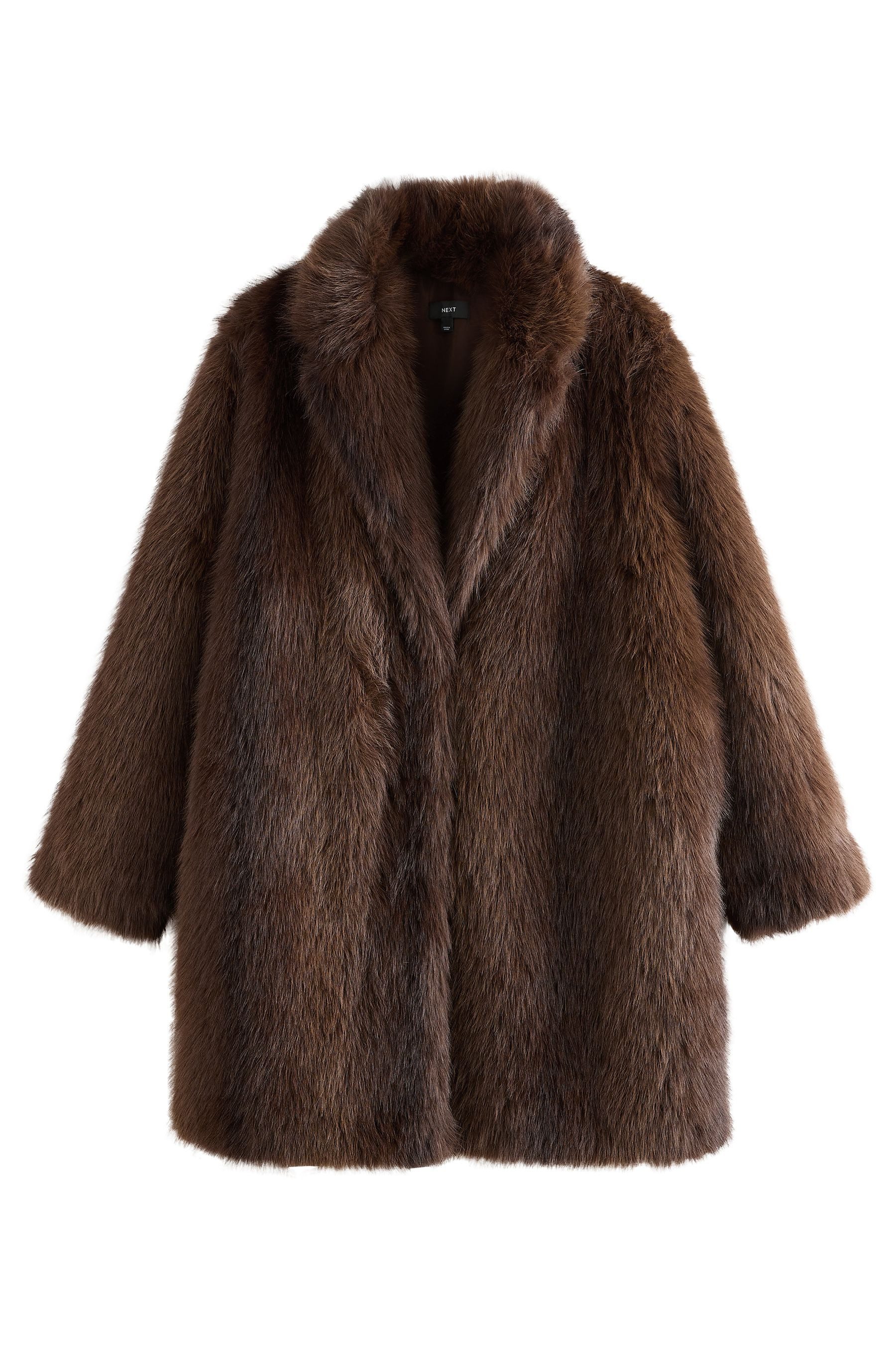 Next Fellimitatjacke Lange Jacke aus Kunstfell (1-St)