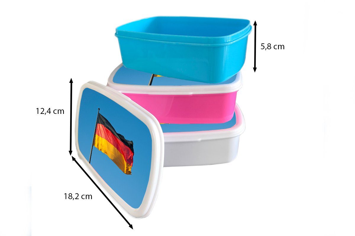 MuchoWow Lunchbox Foto der deutschen Mädchen Kinder und Jungs Erwachsene, weiß Brotbox Brotdose, und Flagge, für (2-tlg), für Kunststoff