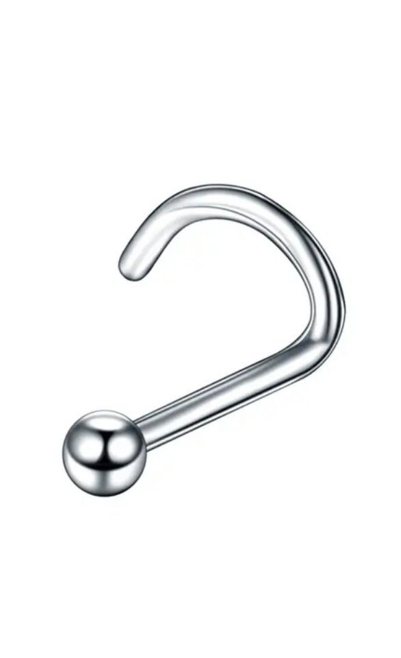 Karisma Schmuck Nasenpiercing aus Titan G23 Nasenstecker mit Kugel/Spitze 2mm Größe, Unisex