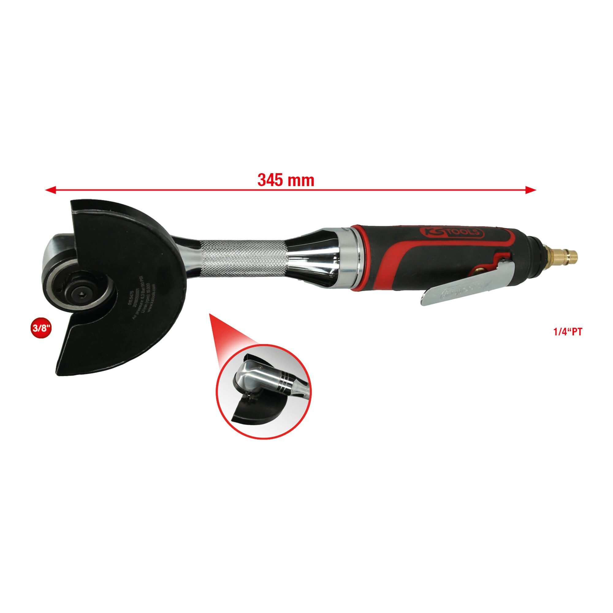 KS Tools Druckluft-Stabschleifer KS Tools 3/8" Druckluft-Stab-Trennschleifer 15.000U/min