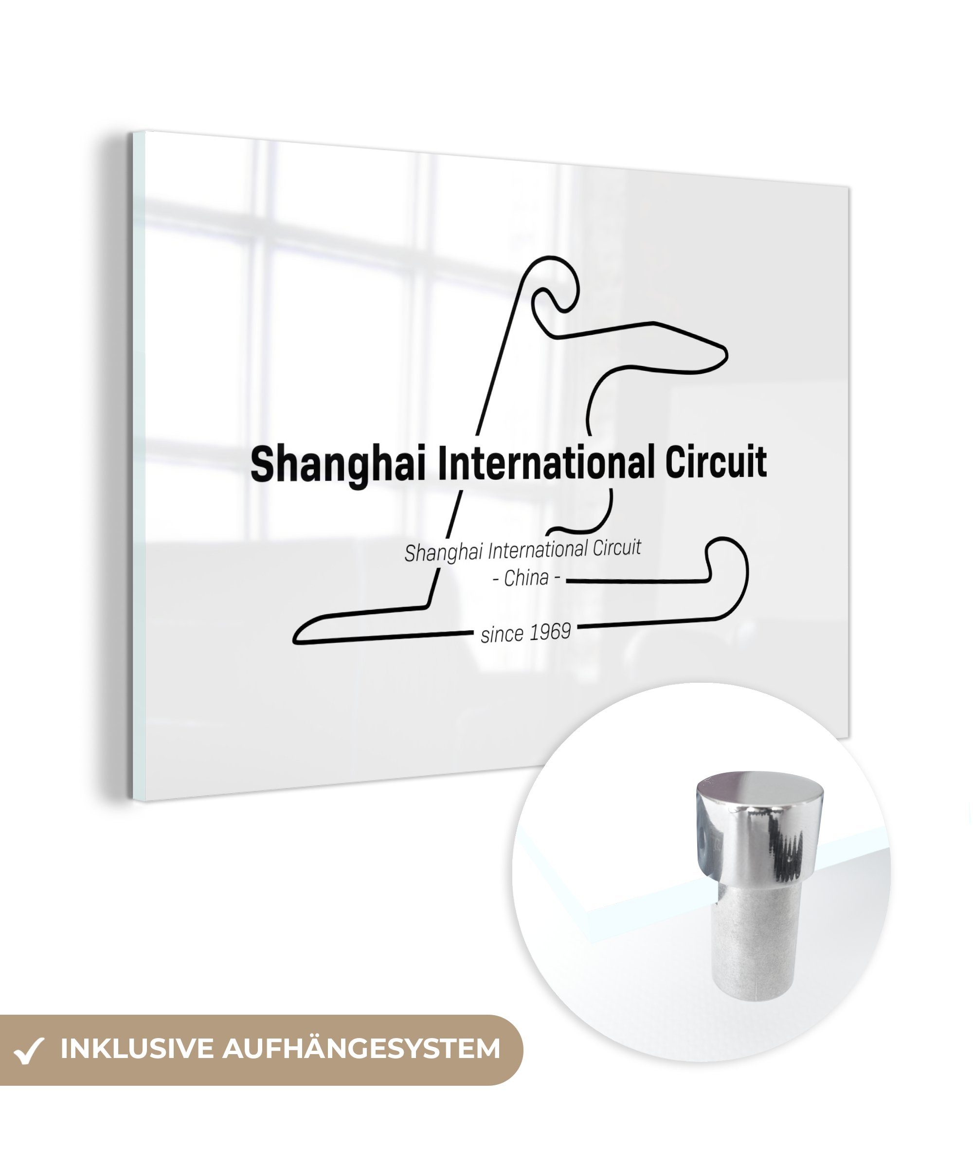 MuchoWow Acrylglasbild China - Formel 1 - Rennstrecke, (1 St), Glasbilder - Bilder auf Glas Wandbild - Foto auf Glas - Wanddekoration