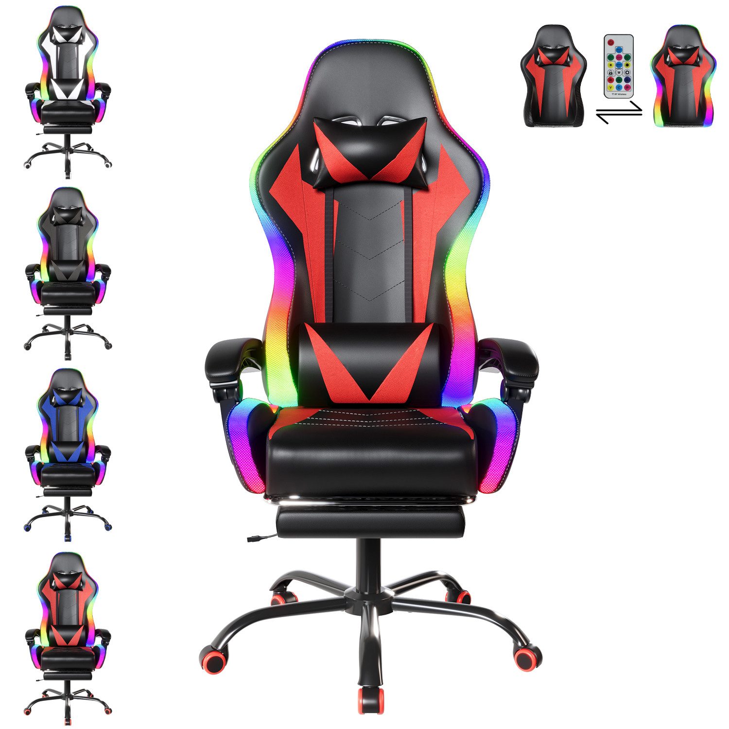HOMALL Gaming-Stuhl LED Massage Bürostuhl mit günstig online kaufen