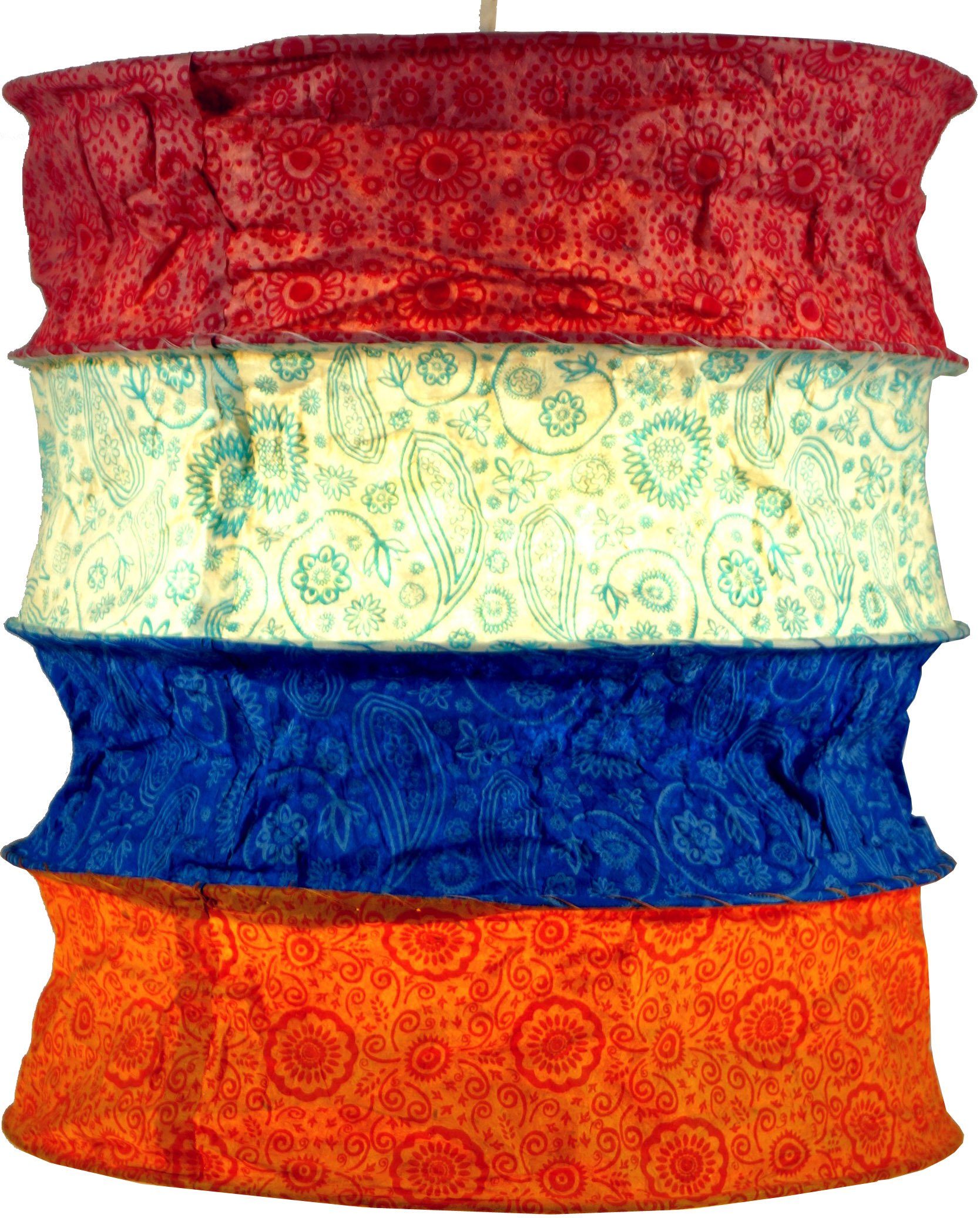 Guru-Shop Lampenschirm Runde Boho Papier Hängelampe, Lokta..