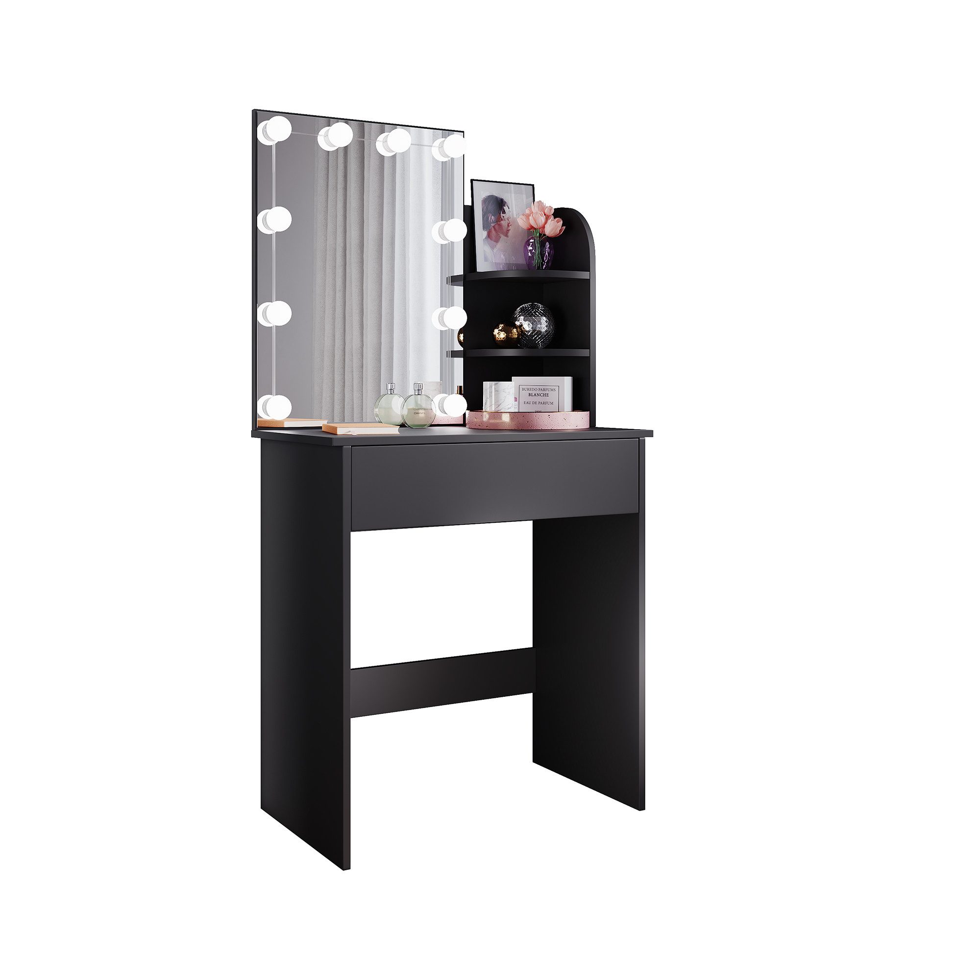SONNI Schminktisch Schminktisch klein Erhältlich mit Beleuchtung,Schwarze/w günstig online kaufen