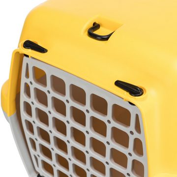TRIXIE Tiertransportbox Transportbox Capri hellgrau/gelb für Katzen
