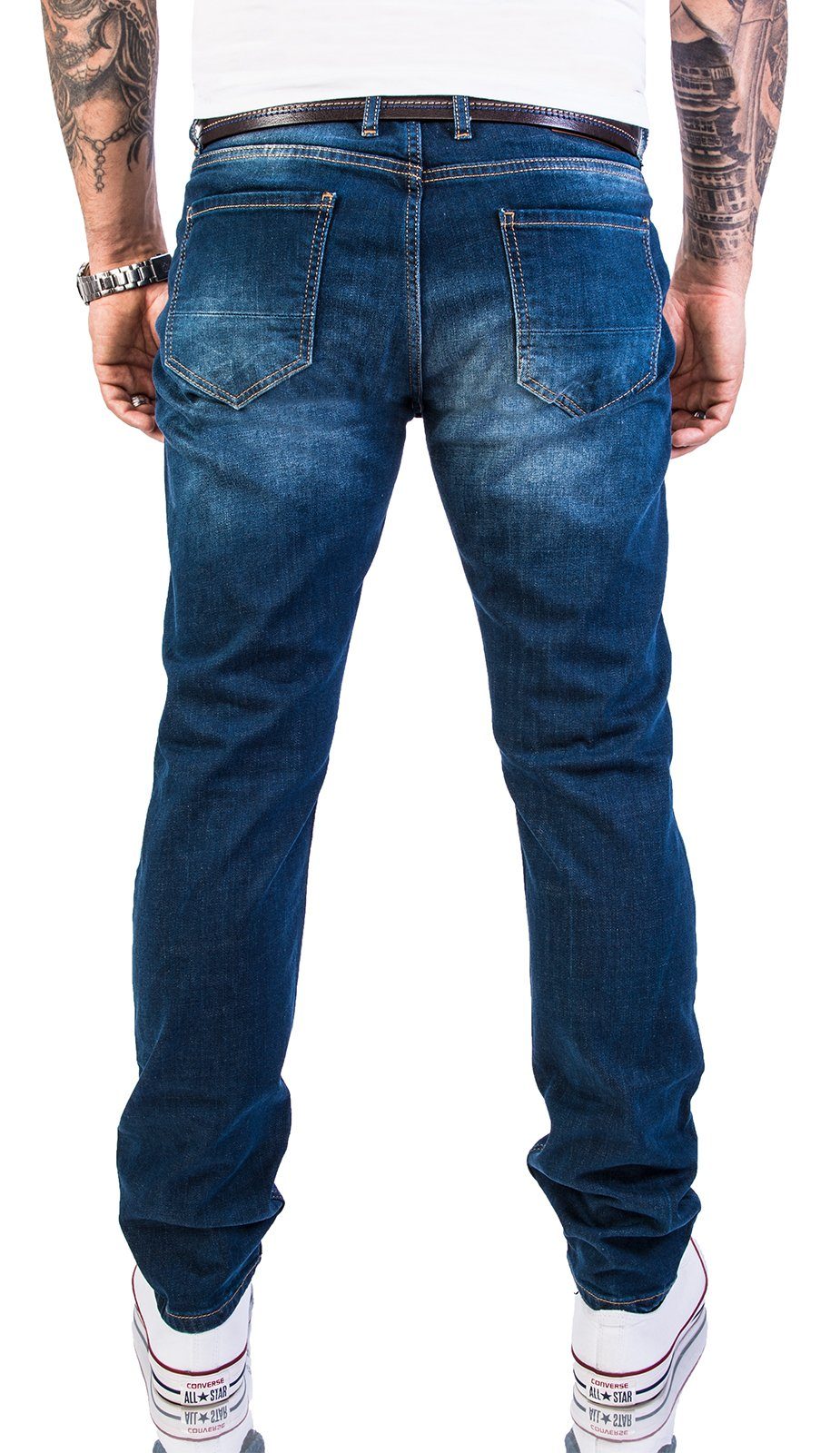 Rock Creek Slim-fit-Jeans Herren Jeans Slim Fit Blau RC-2145