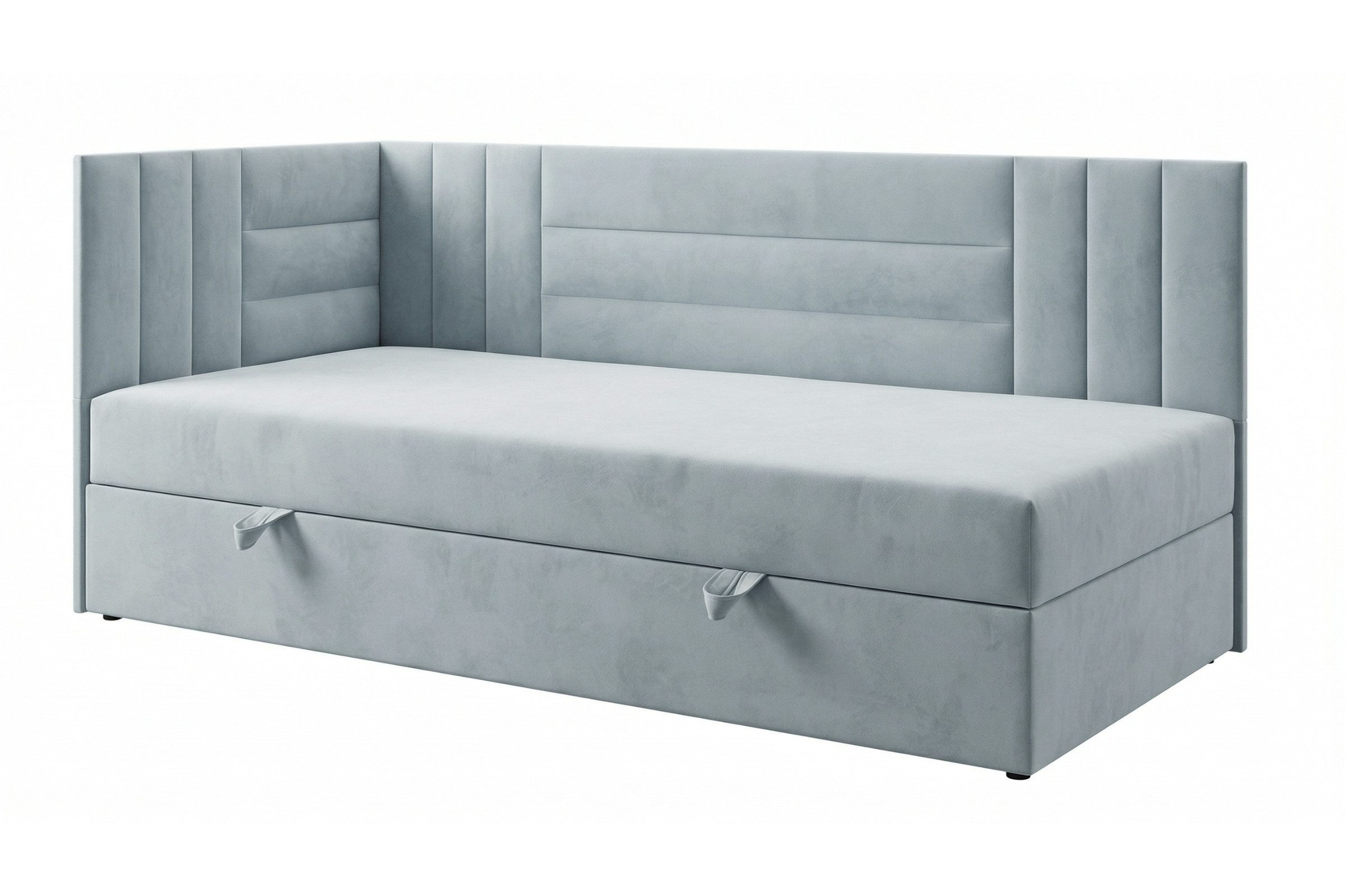 Deine Möbel 24 Boxspringbett KAYA Schlafsofa Jugendbett mit Bettkasten, Topper, Veloursbezug (ideal für Jugendliche und Erwachsene, 1-St., Modernes 2-in-1 Design Schlafsofa & Bett), 90x200 100x200 Schwarz Grau Beige Ecru Anthrazit