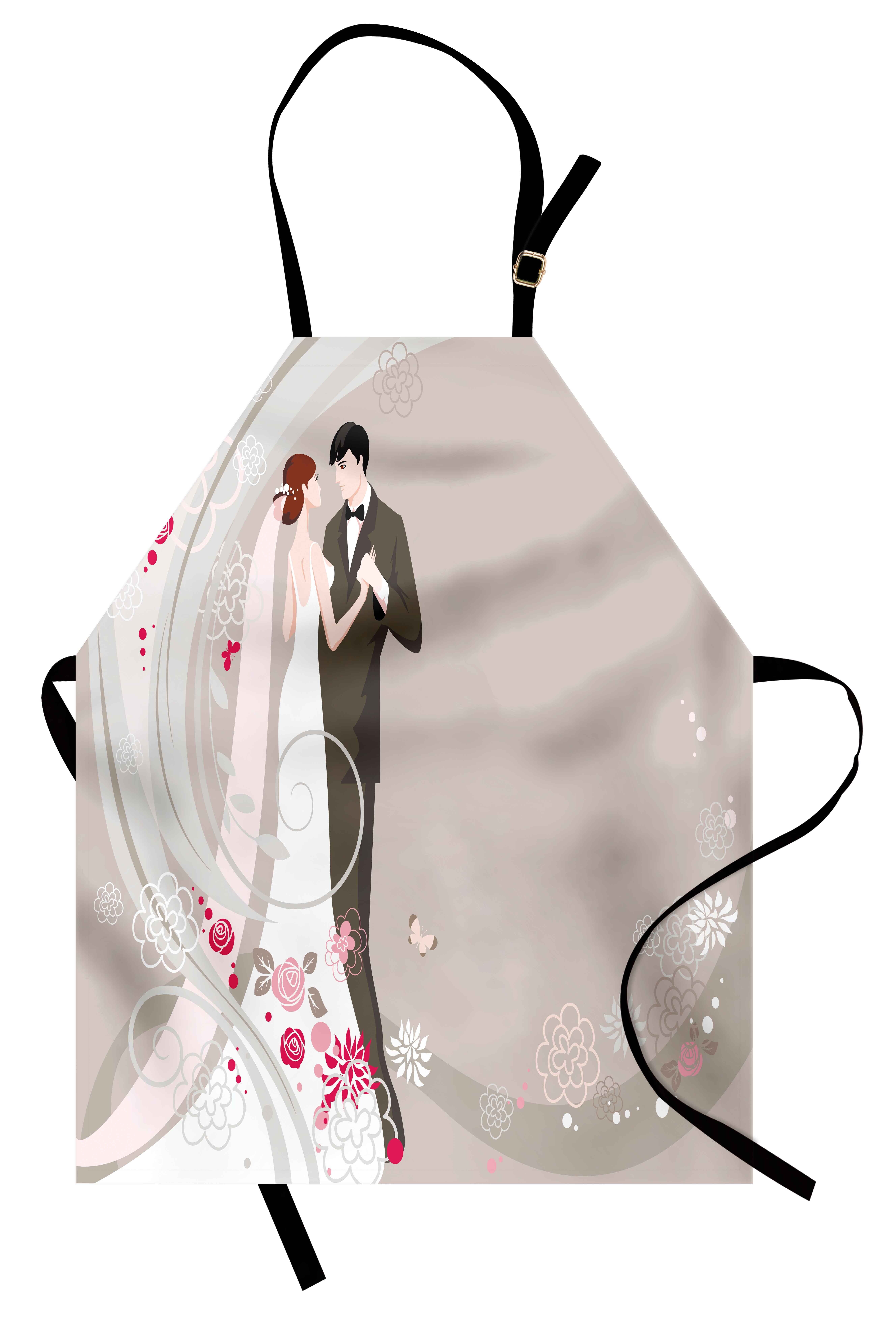 Abakuhaus Kochschürze Höhenverstellbar Klare Farben ohne verblassen, Hochzeit Zeremonie Braut-Bräutigam