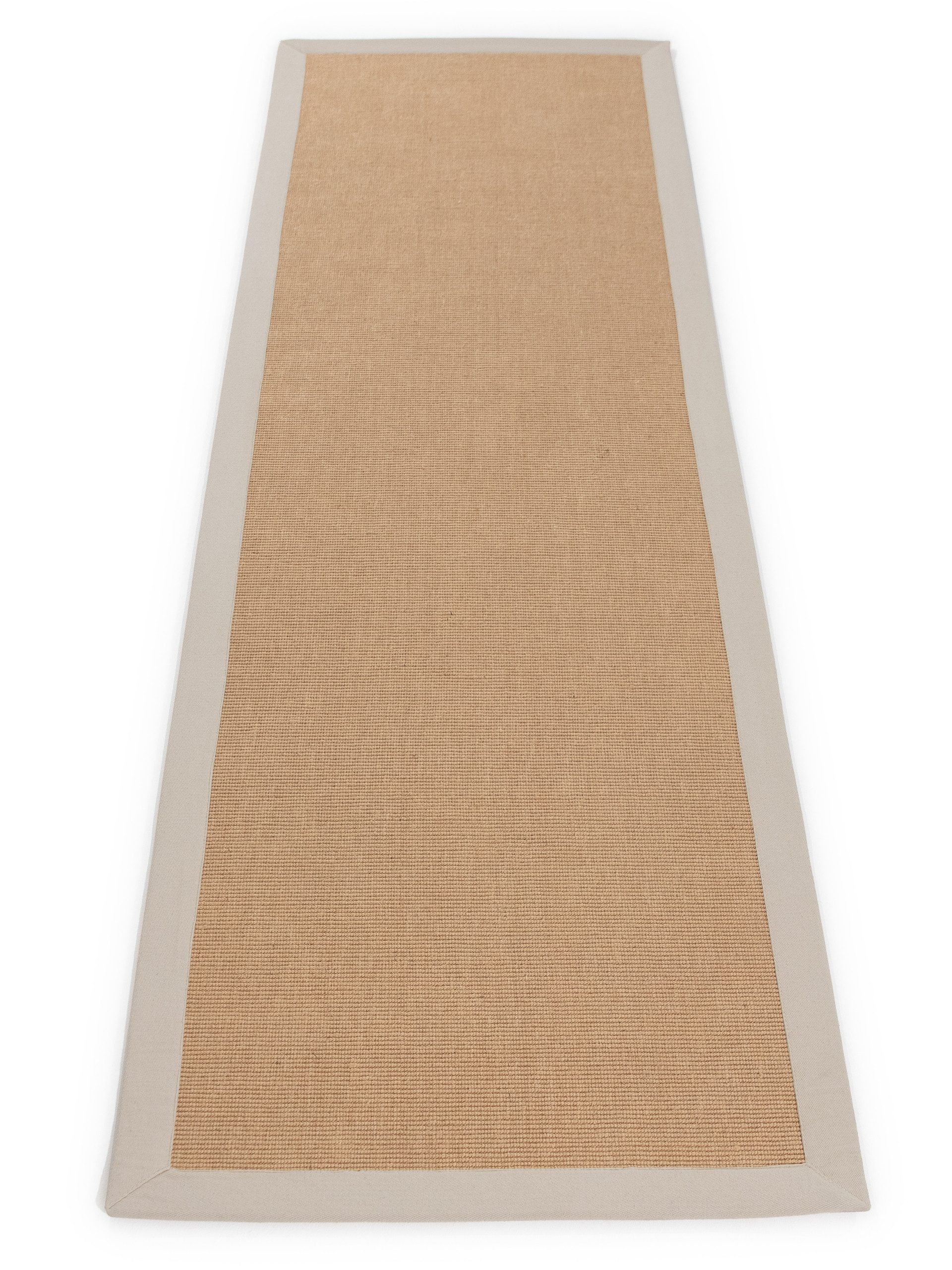 carpetfine Sisalteppich Sisal, auch als Läufer erhältlich, rechteckig, Höhe: 5 mm, mit farbiger Bordüre, Anti Rutsch Rückseite, viele Größen, Wohnzimmer