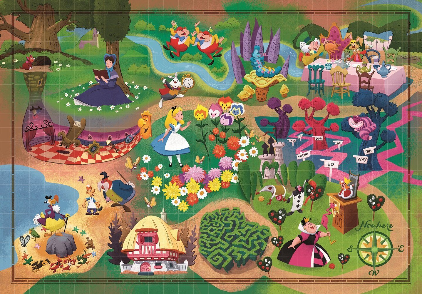 Story 1000 Puzzleteile im Maps Alice Wunderland Puzzle Clementoni® Puzzle,