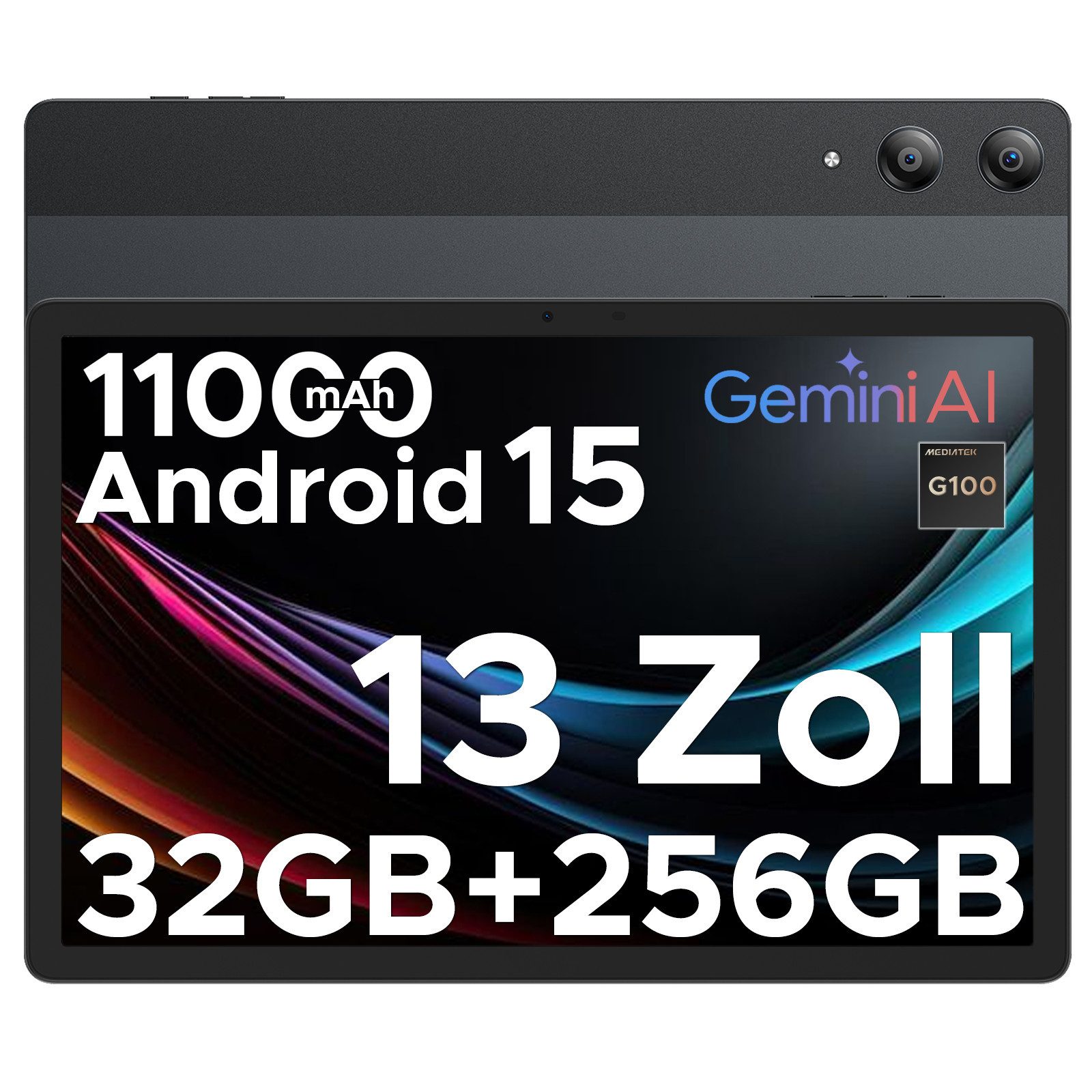 DOOGEE Tab E3 Pro Android 15 Tablet mit SIM Card Slot, 13 Zoll Tablet (13", 256 GB, Android 15, 4G, 8 GB+256 GB/2TB TF, 11000mAh 18W, FHD+ 90Hz/Face ID/OTG/GPS)