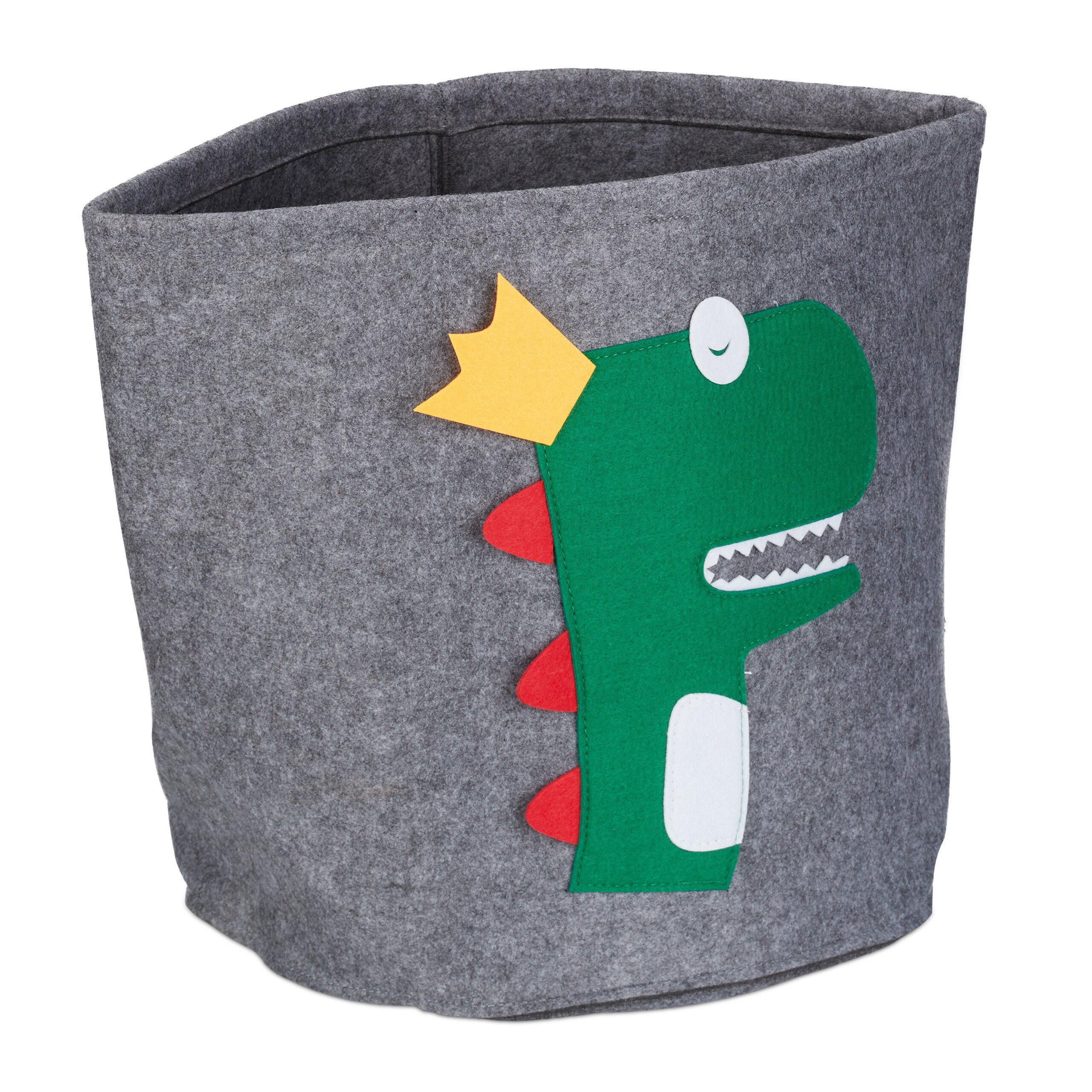 relaxdays Aufbewahrungsbox Aufbewahrungskorb für Kinder, Dino