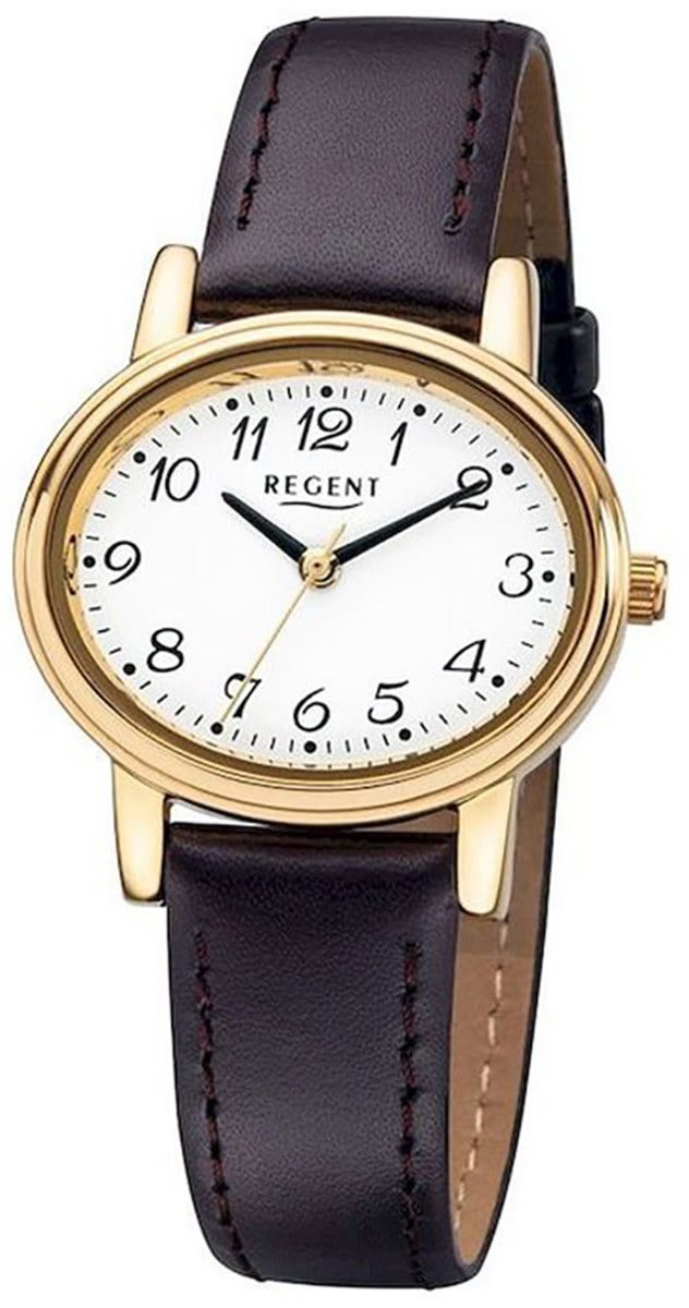 Quarzuhr Regent Damen-Armbanduhr braun Analog F-577