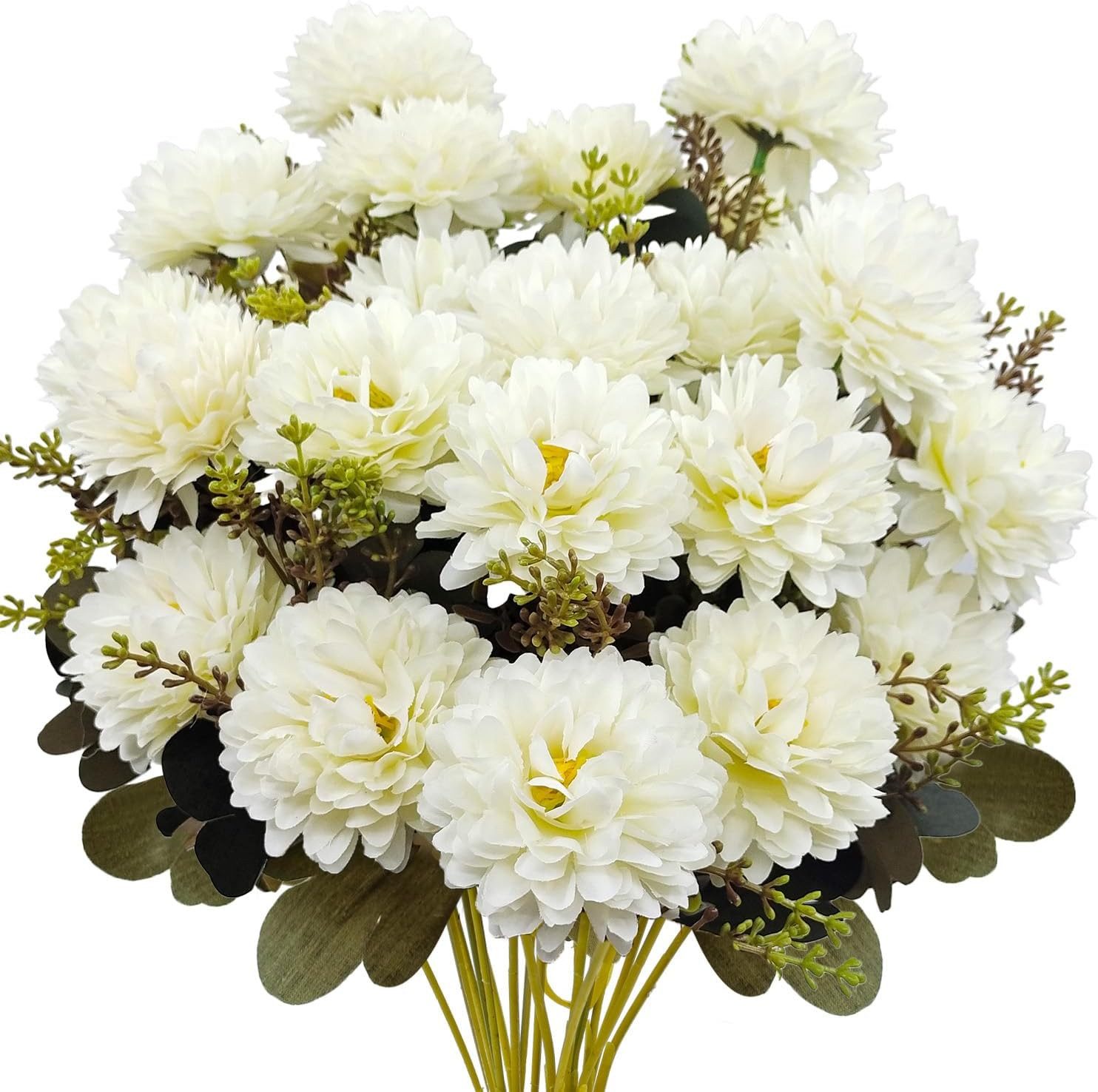 Kunstblumenstrauß 2 Stück Künstliche Mütter mit Herbstblumen,Seiden-Chrysanthemen, Coonoor