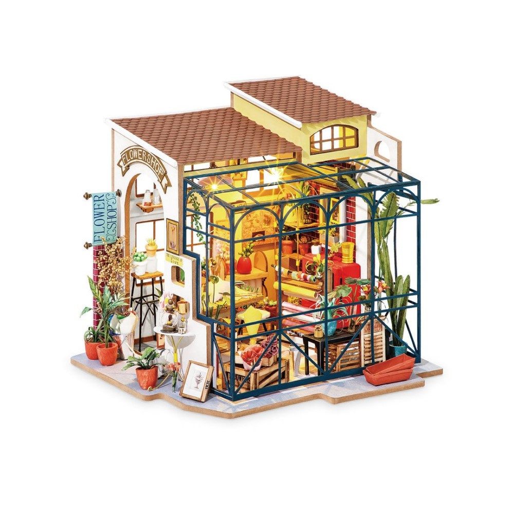 Robotime Modellbausatz Emily's Flower Shop (Blumenladen) Miniaturhaus, (206-tlg)