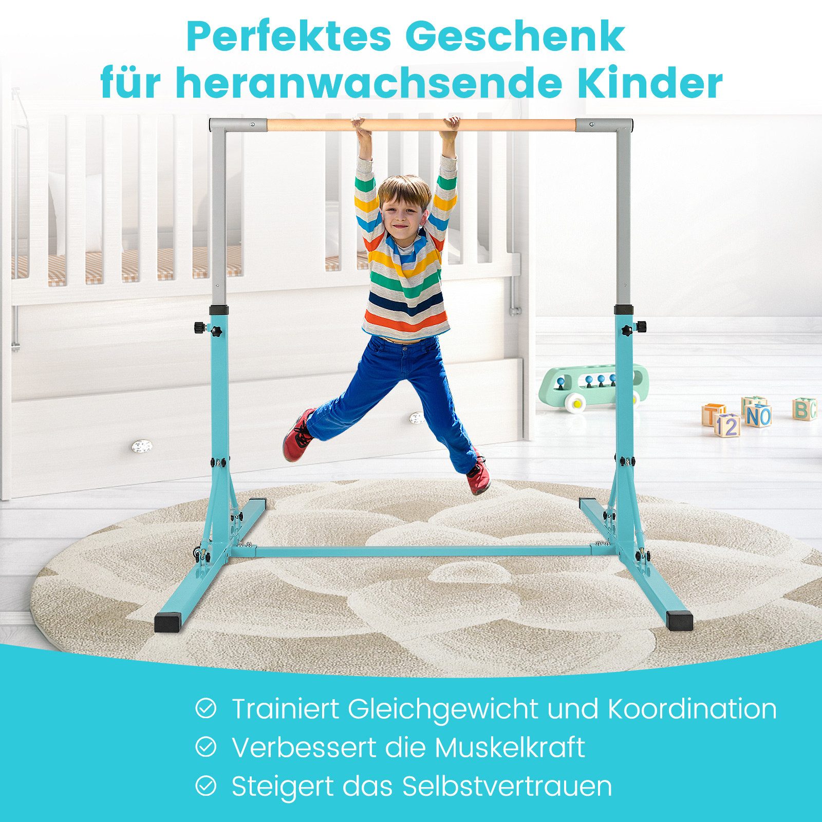 COSTWAY Turnreck Balancetrainer, höhenverstellbar bis 100kg
