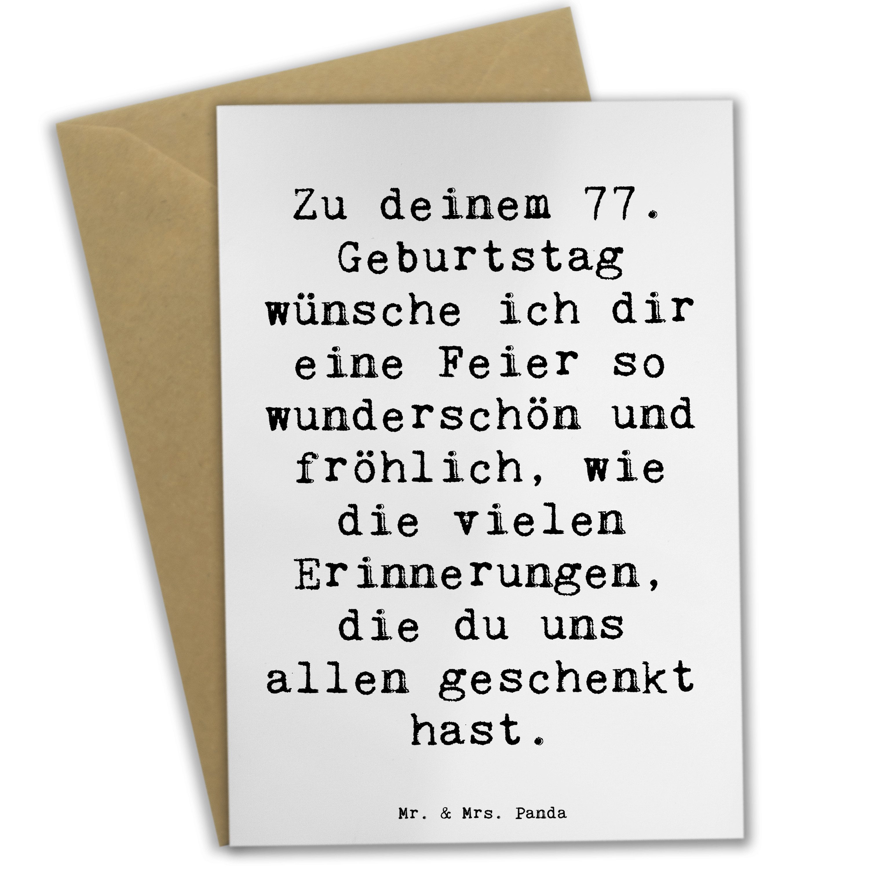 Grußkarte Spruch 77. Geburtstag - Weiß - Geschenk, 77 Jahre, Karte, Lebensfreud