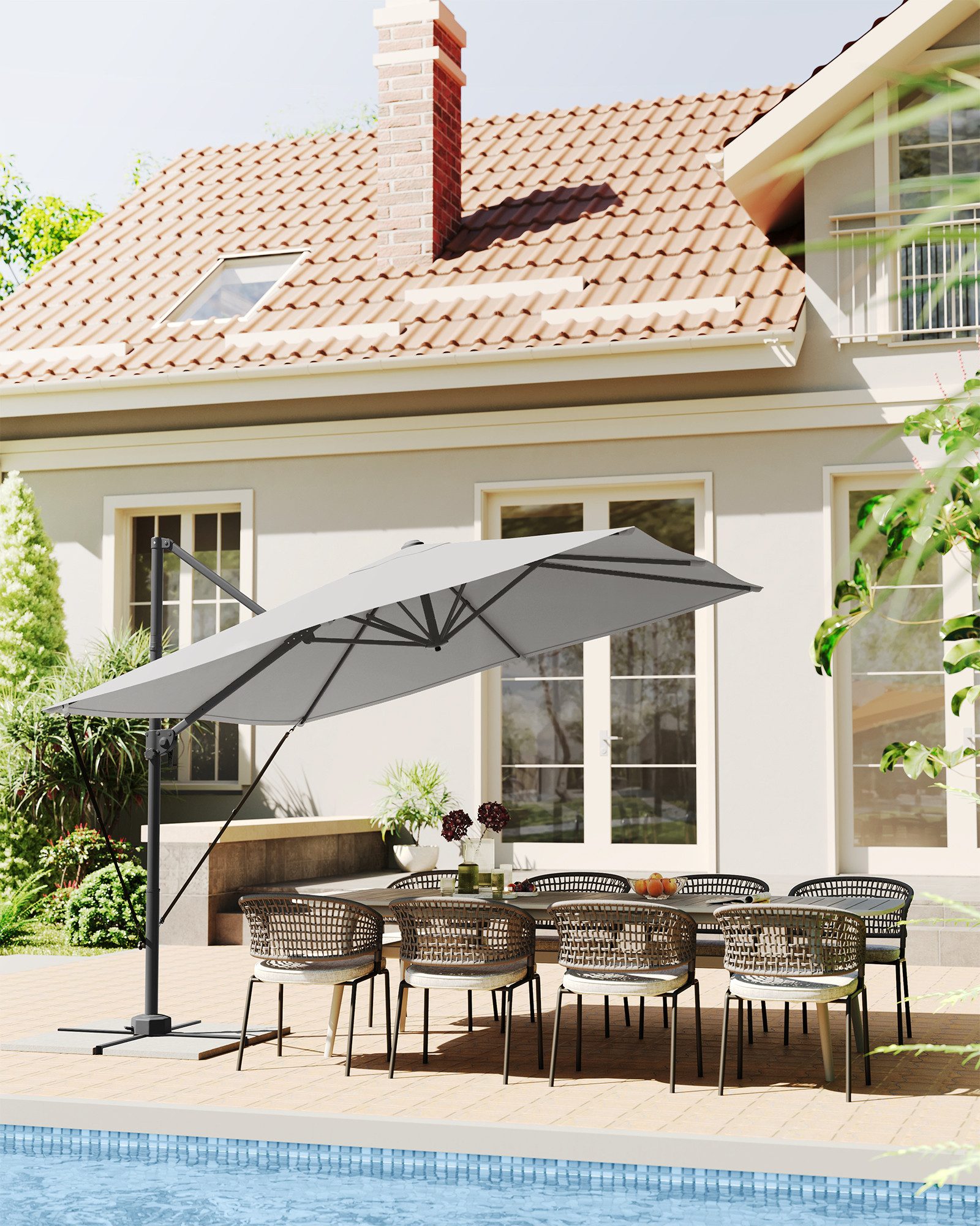 SONGMICS Sonnenschirm, LxB: 270,00x270,00 cm, Ampelschirm, günstig online kaufen