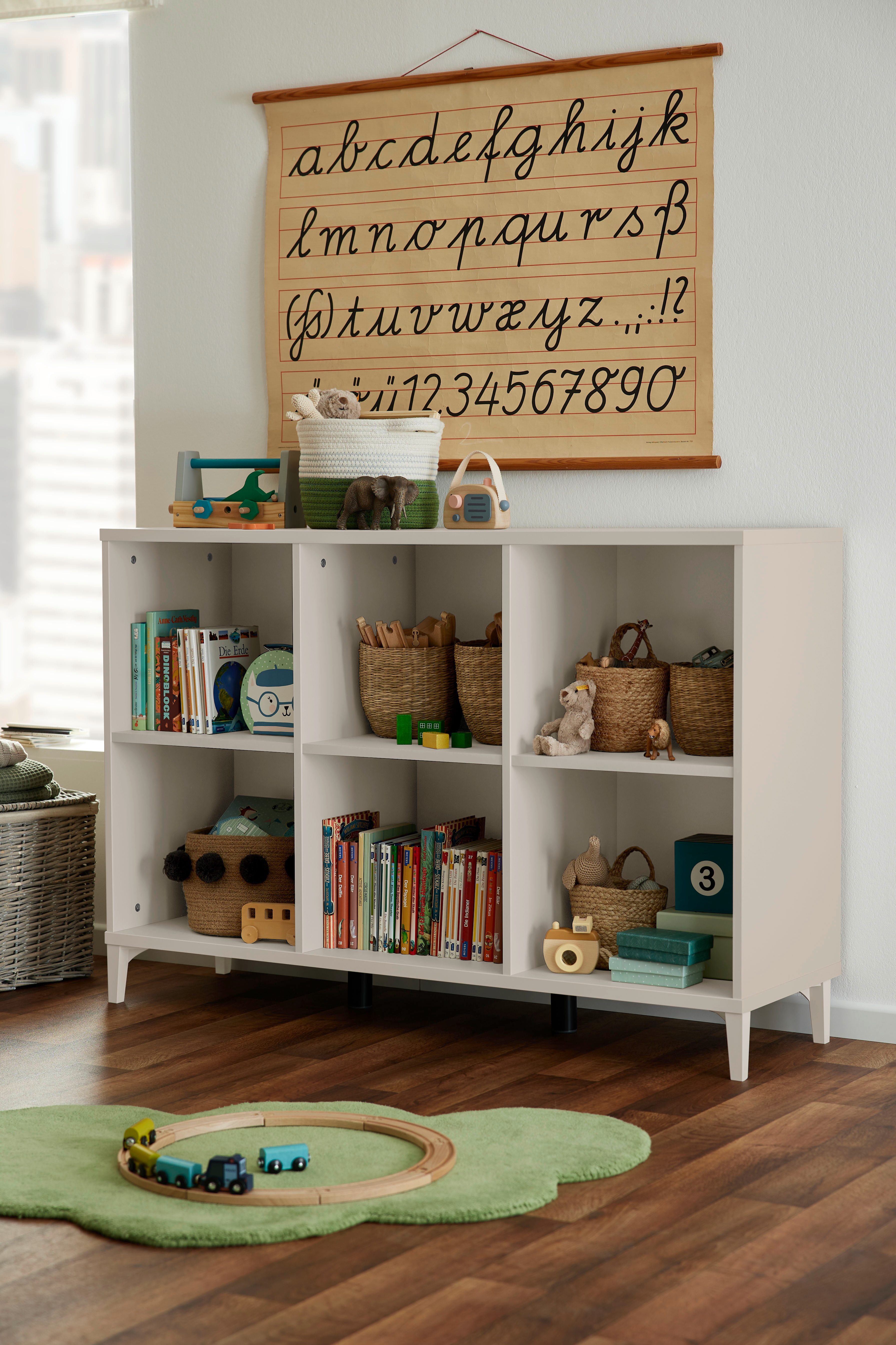 YUNY by PAIDI Sideboard SISTER LOU mit 6 offenen Fächern, Breite 123 cm, stabiles und langlebiges Regal in Beige, geprüfte Qualität