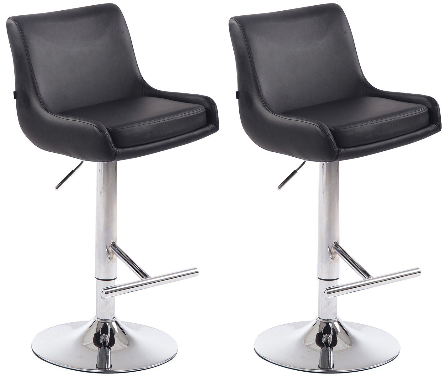 Barhocker 2er Set Barhocker Club Kunstleder chrom