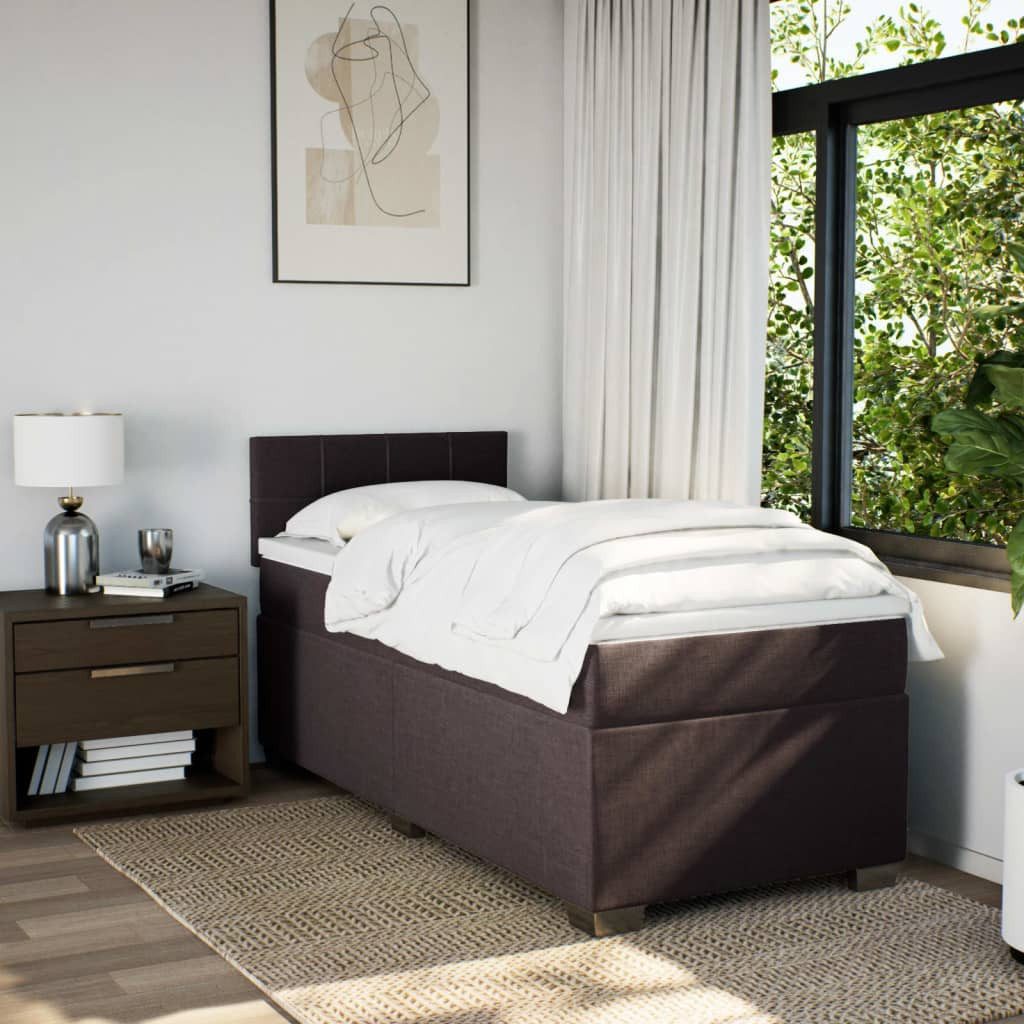 vidaXL Bett Boxspringbett mit Matratze Dunkelbraun günstig online kaufen