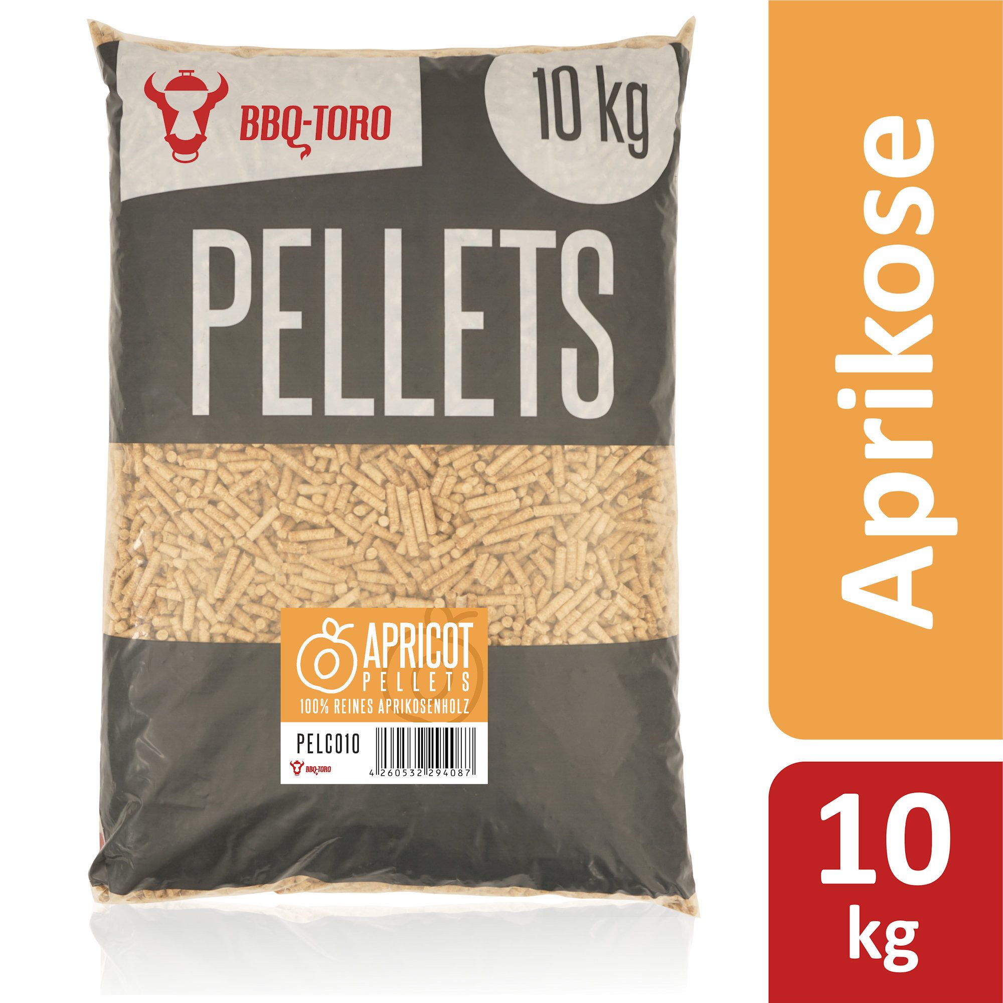 BBQ-Toro Holzpellets Apricot Pellets aus 100% Aprikosenholz, 10 kg, Ofenholz für Grill, 10.00 kg