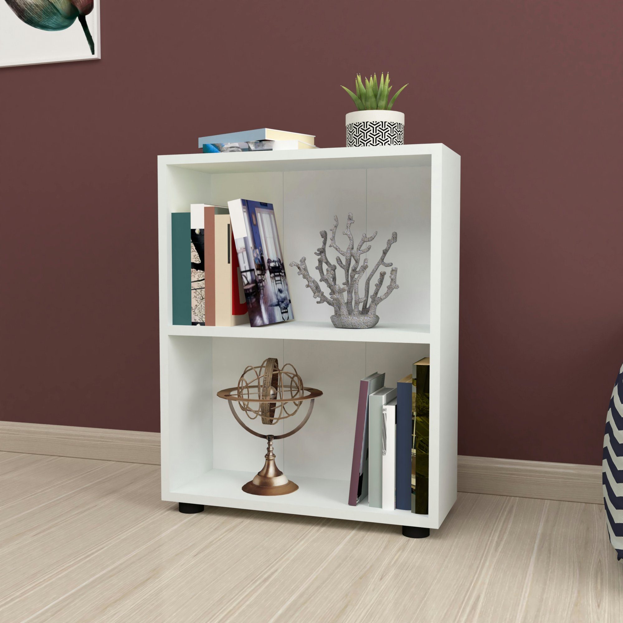 en.casa Bücherregal, »Vara« mit 2 Ablagen günstig online kaufen