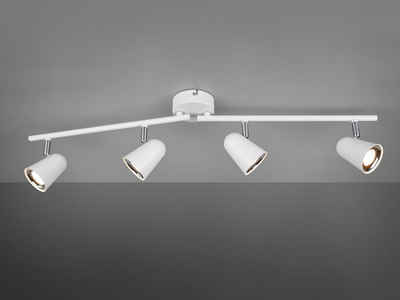 TRIO LED Deckenstrahler, LED fest integriert, Warmweiß, innen, Deckenleuchte 4 Spots Treppenhaus & Ankleidezimmer Weiß B: 78cm
