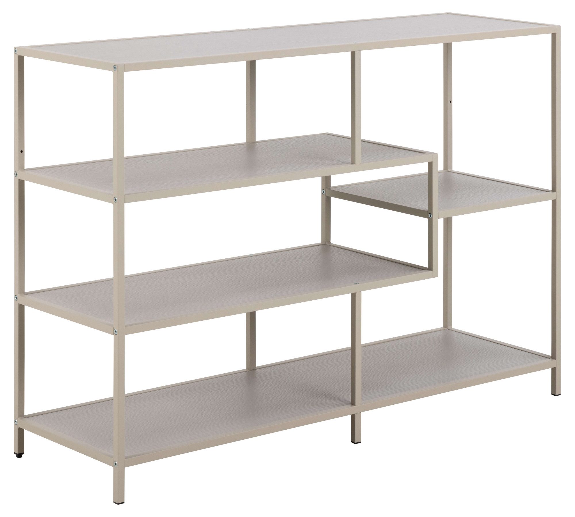 ACTONA GROUP Bücherregal Seaford - Mehrzweckregal & Raumteiler, modern, Metall, Asymmetrisch, stabil & viel Stauraum, zeitloses Design, 6 Regalböden – Bild 2 von 5