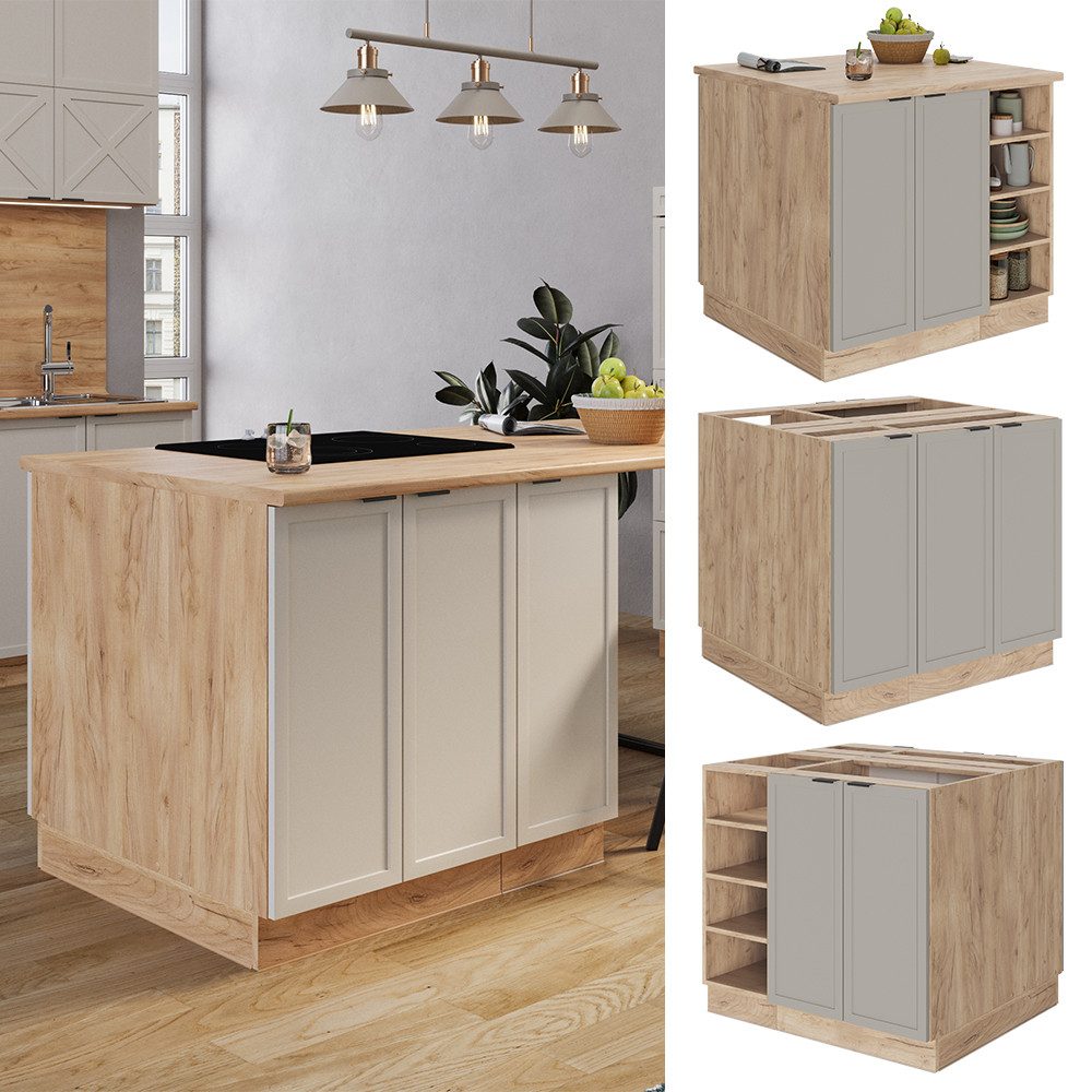 Vicco Unterschrank Fame-Line, GrauBeige/Goldkraft Eiche, 90 günstig online kaufen