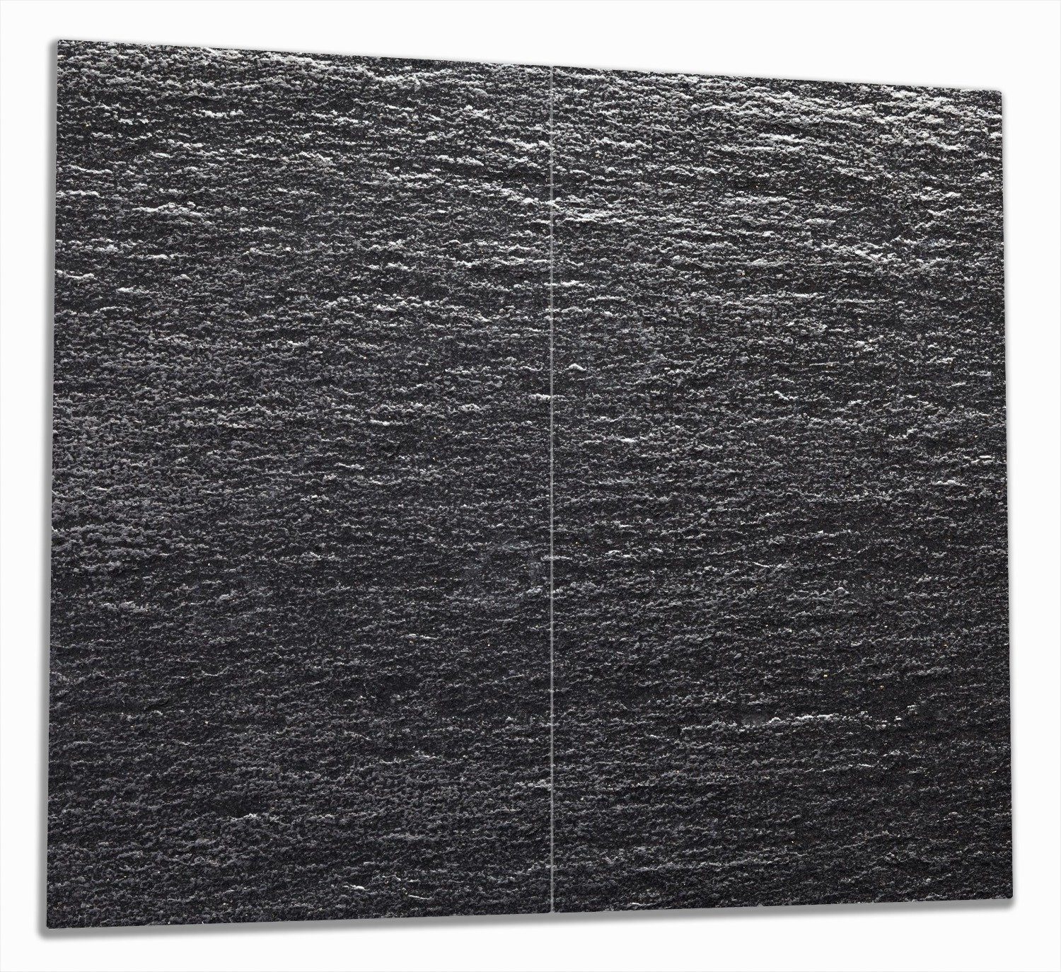 Wallario Herd-Abdeckplatte Muster schwarz-weiße Steintafel Optik, ESG-Sicherheitsglas, (Glasplatte, 2 tlg., inkl. 5mm Noppen), verschiedene Größen