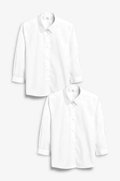 Next Langarmbluse Business-Hemden Plus Fit (3-17 J), 2er-Pack (2-tlg)