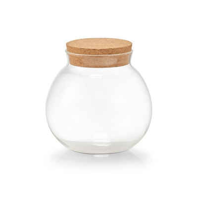 Zeller Present Vorratsglas »Vorratsglas m. Korkdeckel«, Glas/Kork, 500 ml, Glas/Kork, transparent, Ø10,3 x 10,3 cm