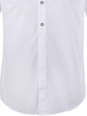 FUCHS Trachtenhemd Hemd Albert weiß-tanne mit Stehkragen