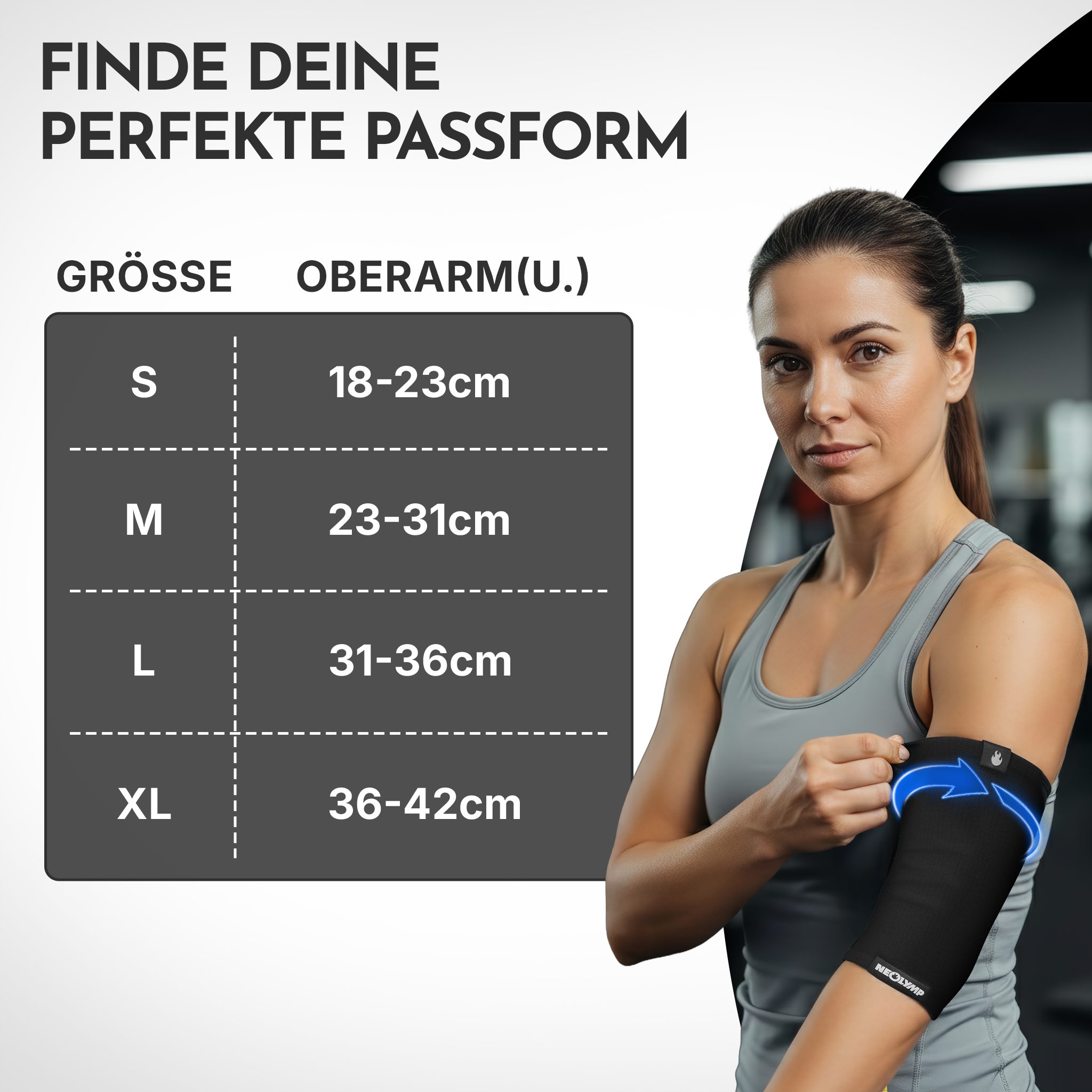 NEOLYMP Ellenbogenbandage Ellenbogenbandage für Fitness & Krafttraining 2er Set (Set, 2er Set), Stabilisierende Kompression und ergonomische Passform