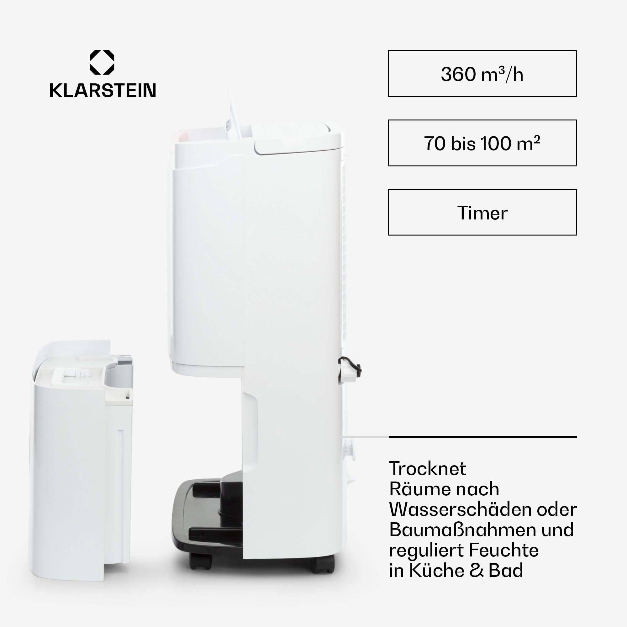 Klarstein Luftentfeuchter DryFy Connect, Raumentfeuchter Luftentfeuchter elektrisch Entfeuchter Lufttrockner – Bild 5 von 5
