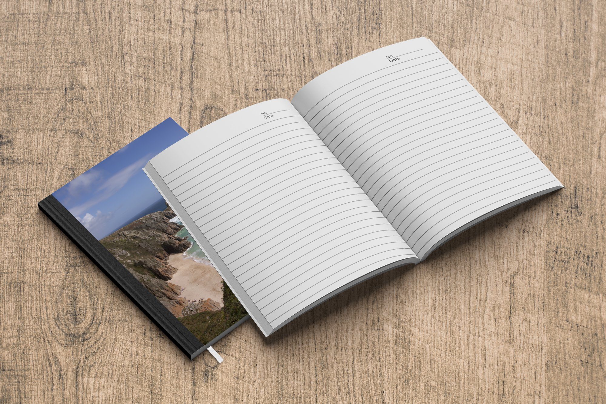 Tagebuch, Strand 98 steile von dem Klippe Merkzettel, Haushaltsbuch MuchoWow Eine vor Seiten, Journal, weitläufige Cornwall, A5, Notizbuch und Notizheft,