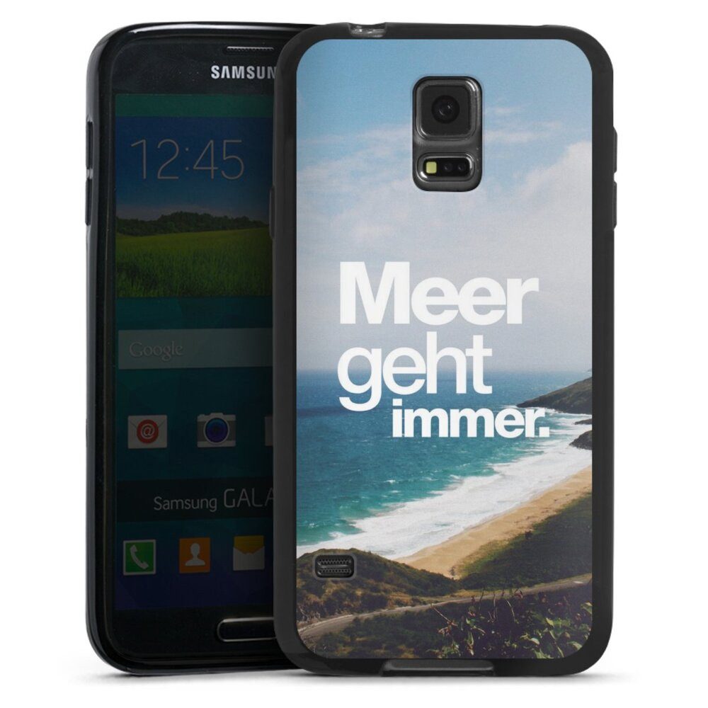 DeinDesign Handyhülle Meer Urlaub Sommer Meer geht immer, Samsung Galaxy S5 Silikon Hülle Bumper Case Handy Schutzhülle