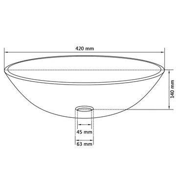 vidaXL Waschtisch Waschbecken Hartglas 42 cm braun