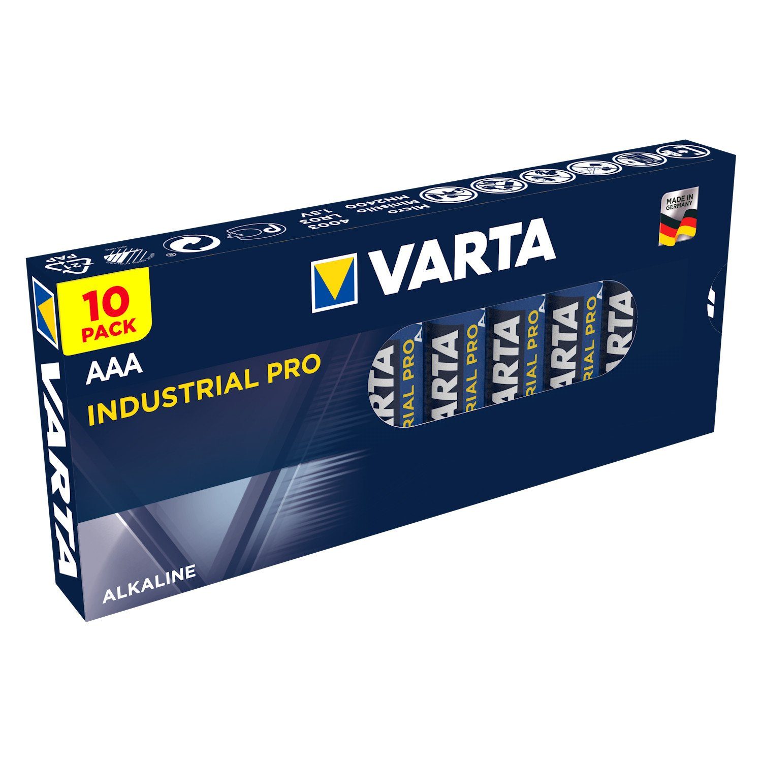 VARTA Batterie, 10x LR03/AAA Industrie-Batterien