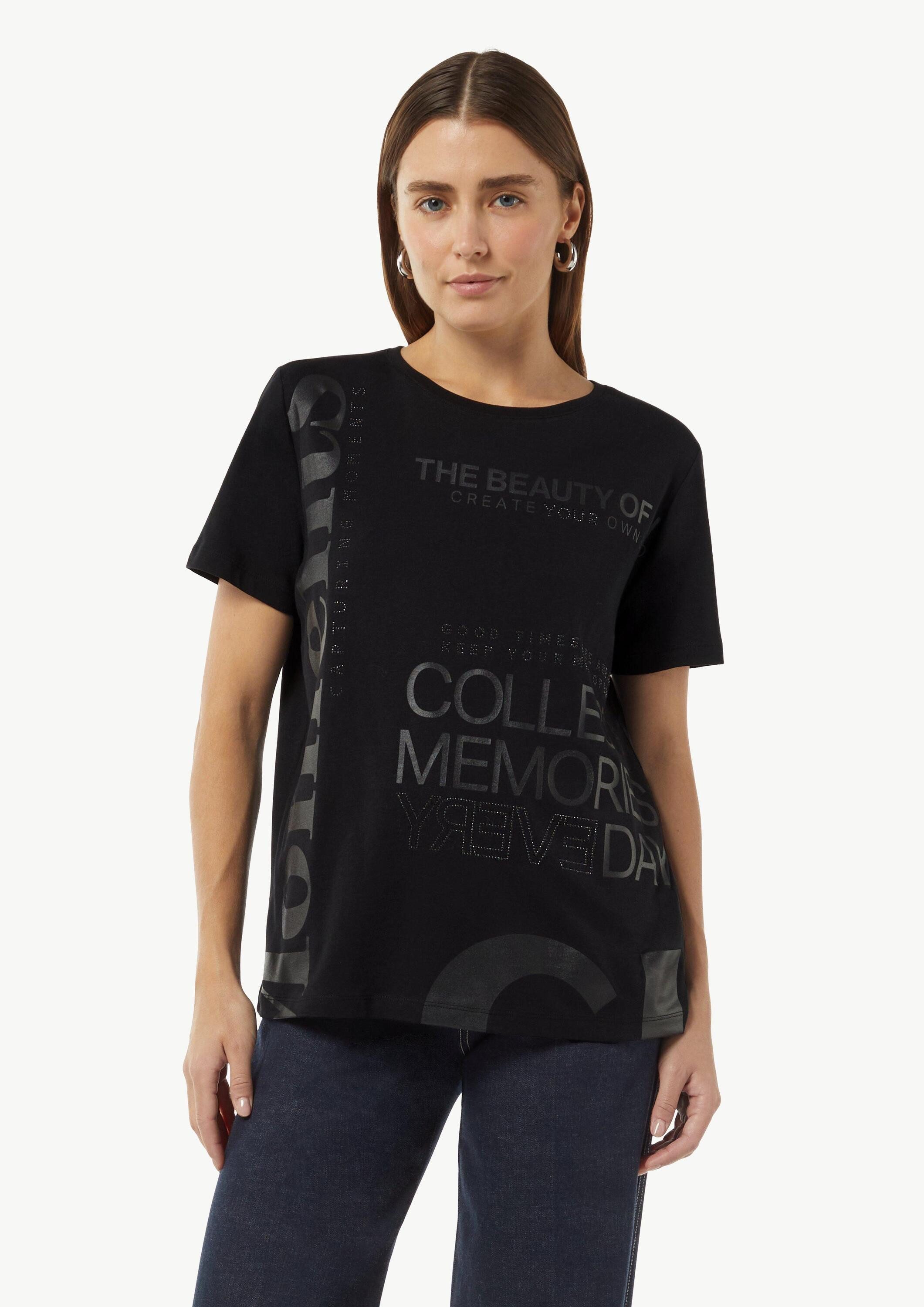 comma Kurzarmshirt T-Shirt Modisches T-Shirt mit Schriftprint