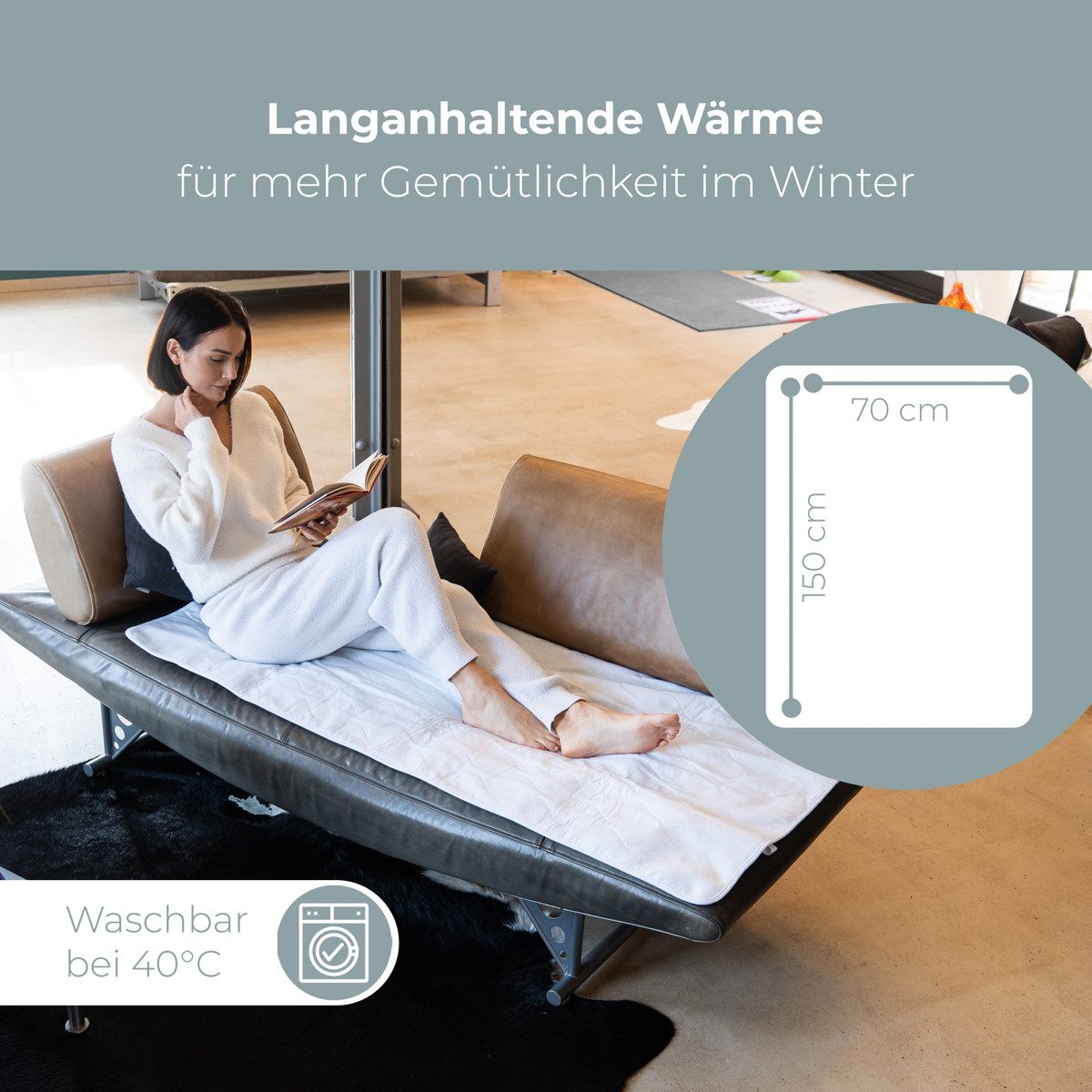 ProfiCare Wärmeunterbett PC-WUB 3060, 3 Temperaturstufen, Abschaltautomatik