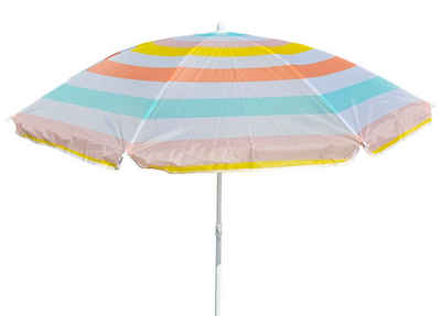 Meinposten Sonnenschirm Sonnenschirm CANDY bunt weiß Schirm Strandschirm Ø 140 cm, höhenverstellbar