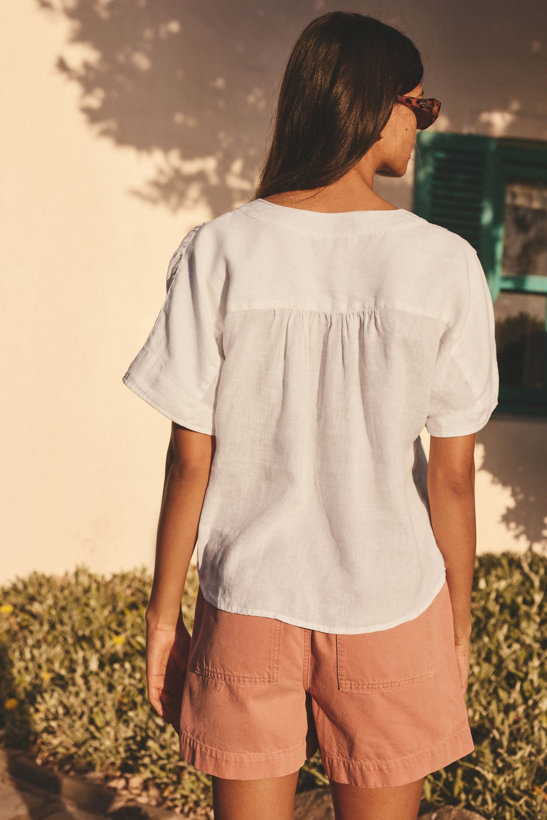 Next Blusenshirt Langärmeliges Schlupf-Oberteil 100 % Leinen (1-tlg) günstig online kaufen