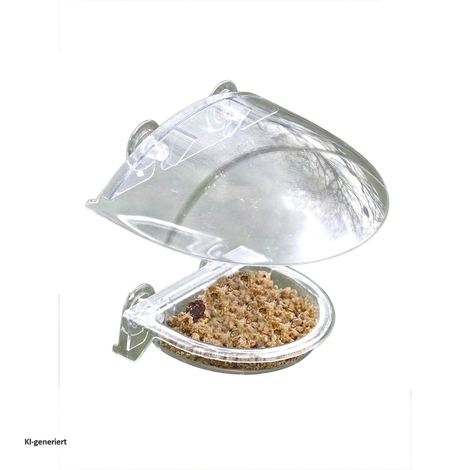 HTI-Living Futterspender Vogelfutterhaus Nessa transparent 2-teilig, Futterspender Kunststoff mit Saugnäpfen
