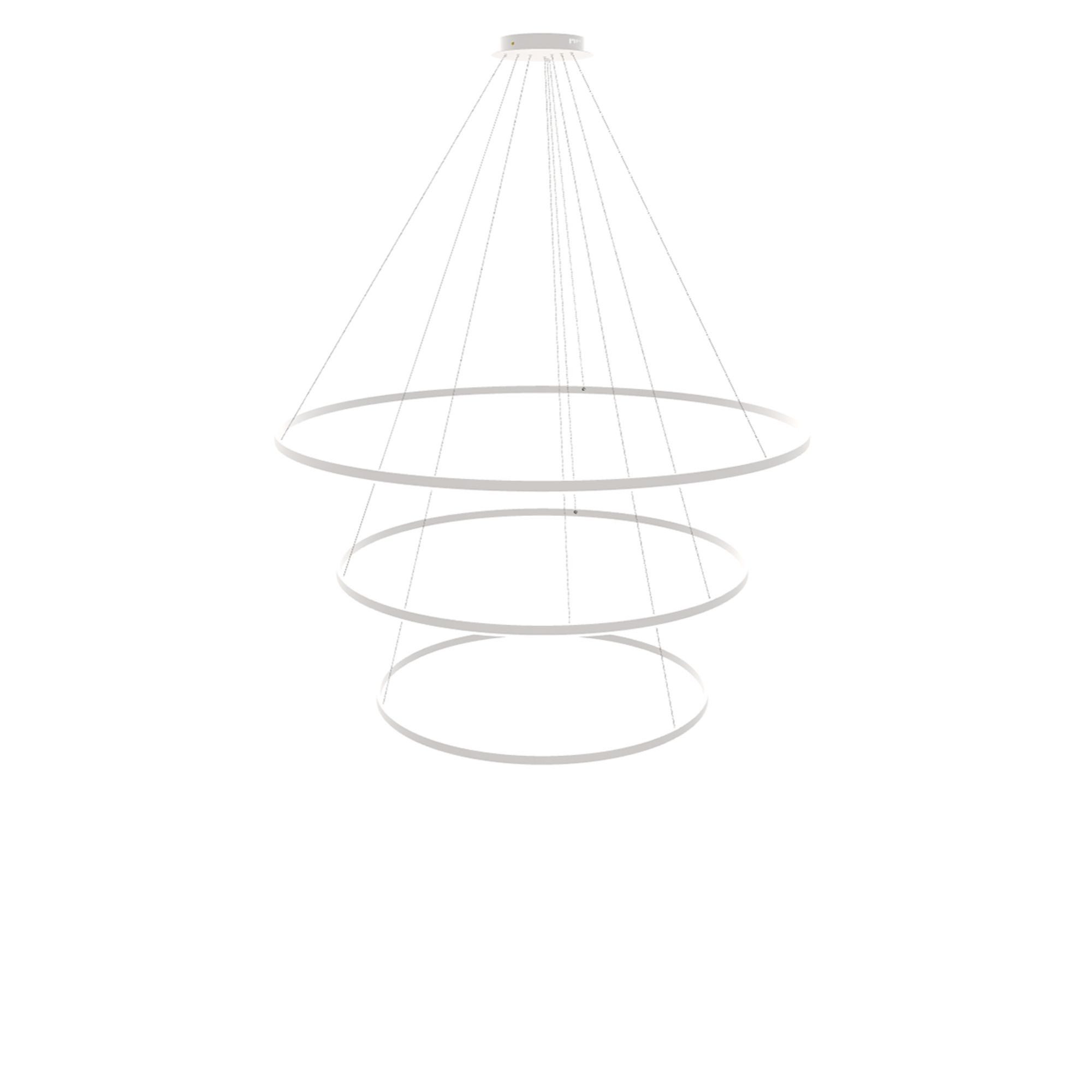 s.luce Pendelleuchte LED 3er-Ring Hängeleuchten Kombination Zentrisch Weiß, Warmweiß